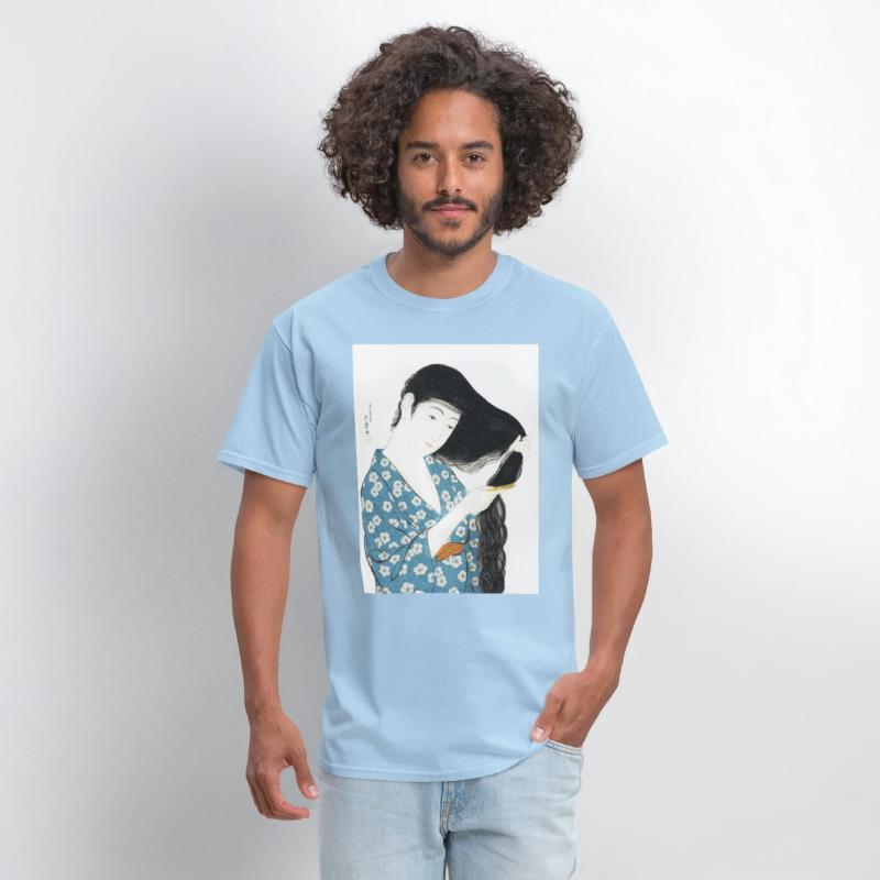 Japanese Woman Kimono Hair Ukiyoe art