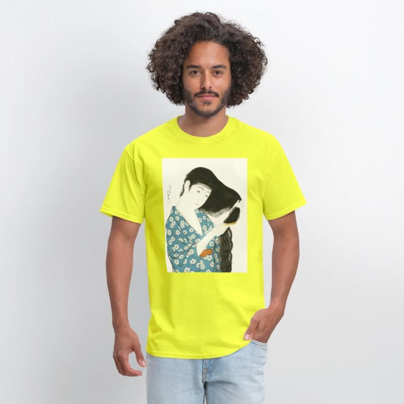 Japanese Woman Kimono Hair Ukiyoe art