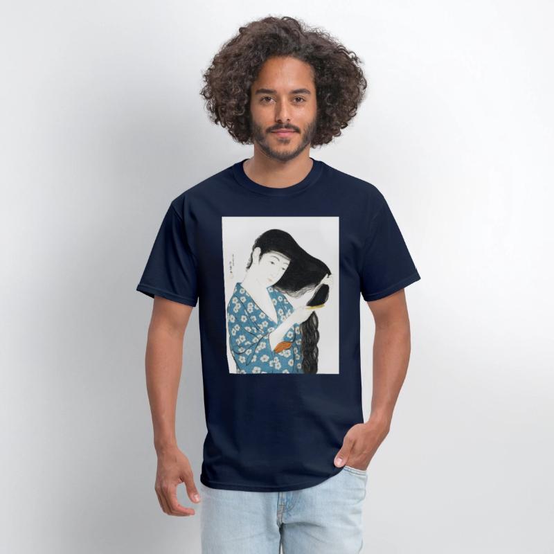 Japanese Woman Kimono Hair Ukiyoe art