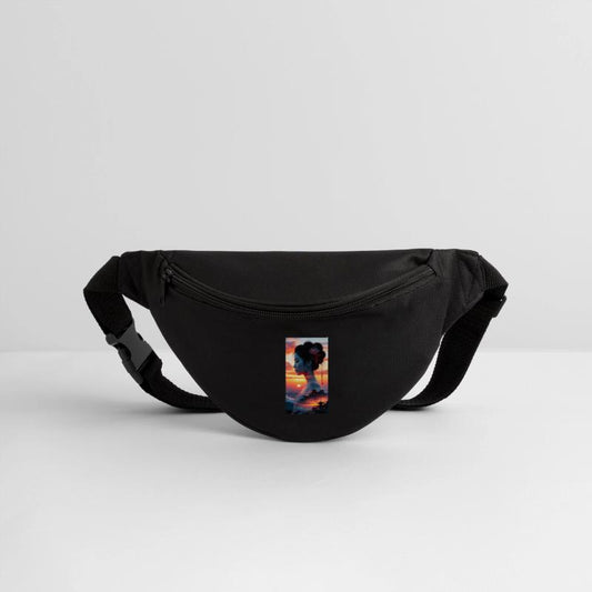 Japanese Woman Silhouette with Sunset Pagoda Lands