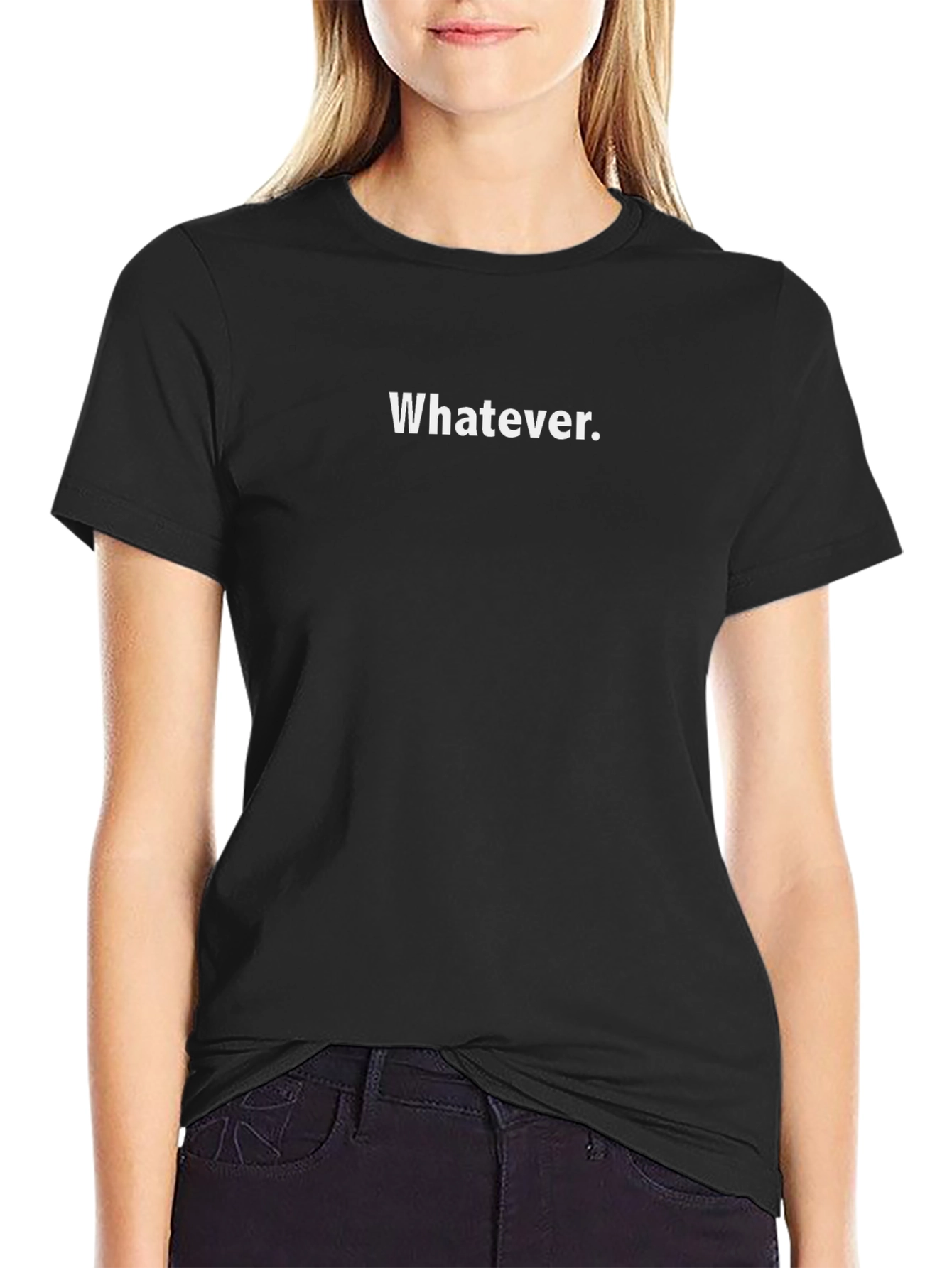 Whatever Graphic Tee - Casual Black T-Shirt