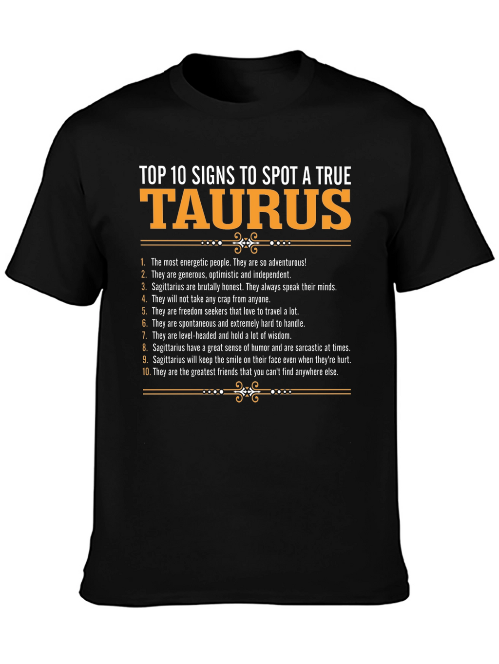 Top 10 Signs True Taurus Zodiac T-Shirt
