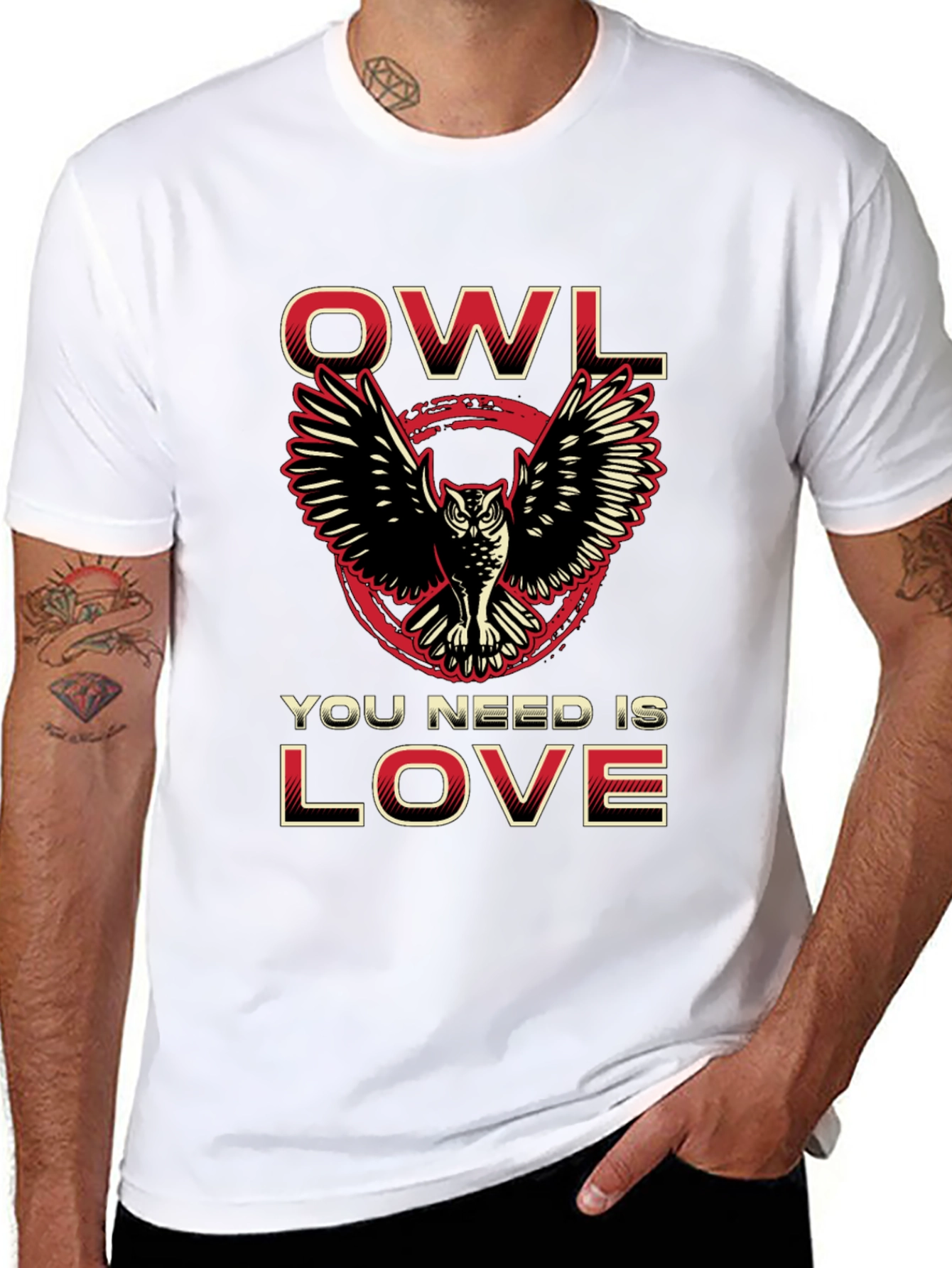 Owl You Need Is Love Black Graphic Tee