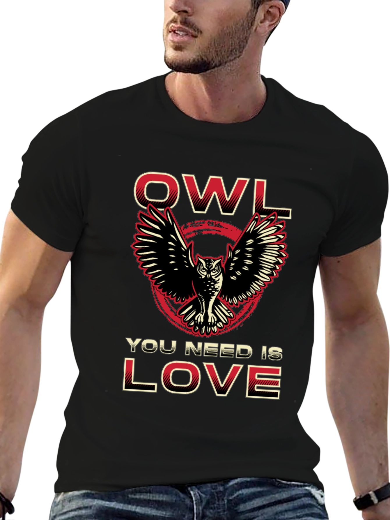 Owl You Need Is Love Black Graphic Tee