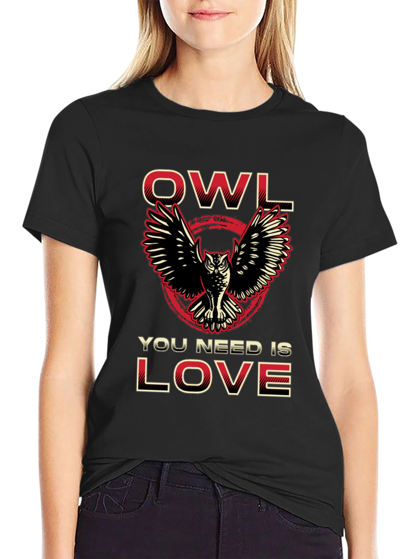 Owl You Need Is Love Black Graphic Tee