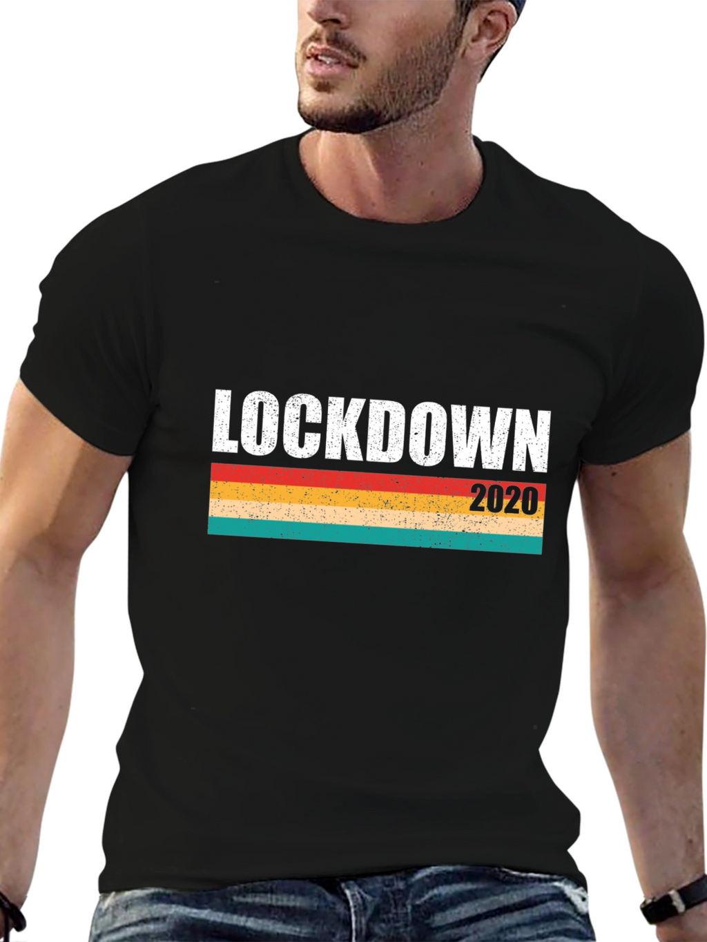 Lockdown 2020 Retro Graphic Tee - Black