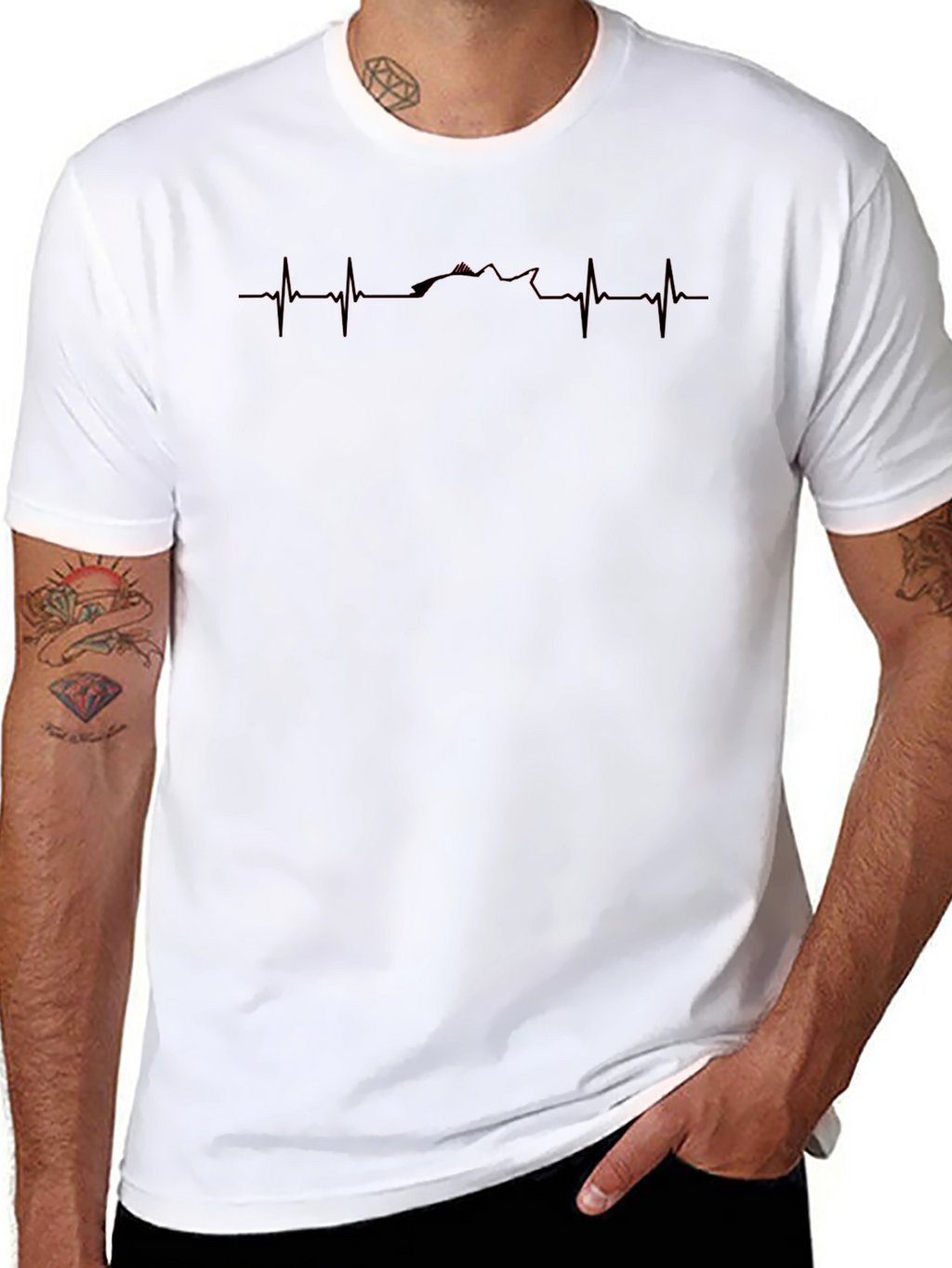 Mountain Heartbeat Black T-Shirt