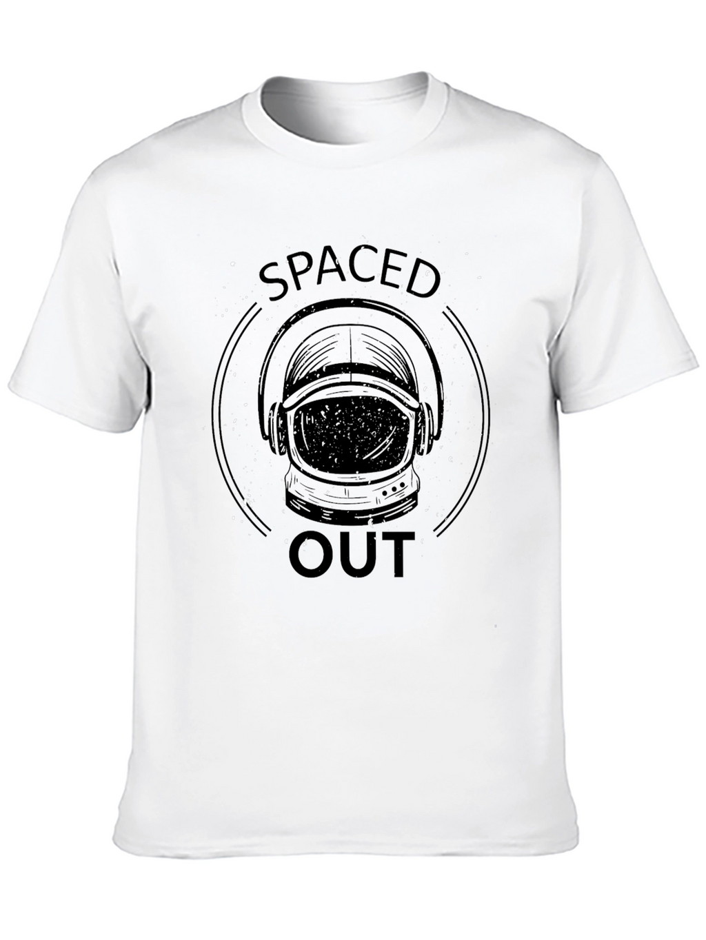 Spaced Out Astronaut Helmet Graphic Tee - Black