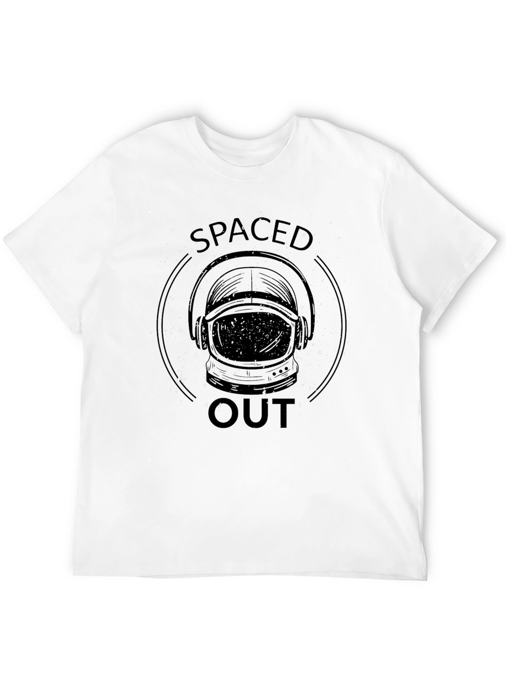 Spaced Out Astronaut Helmet Graphic Tee - Black