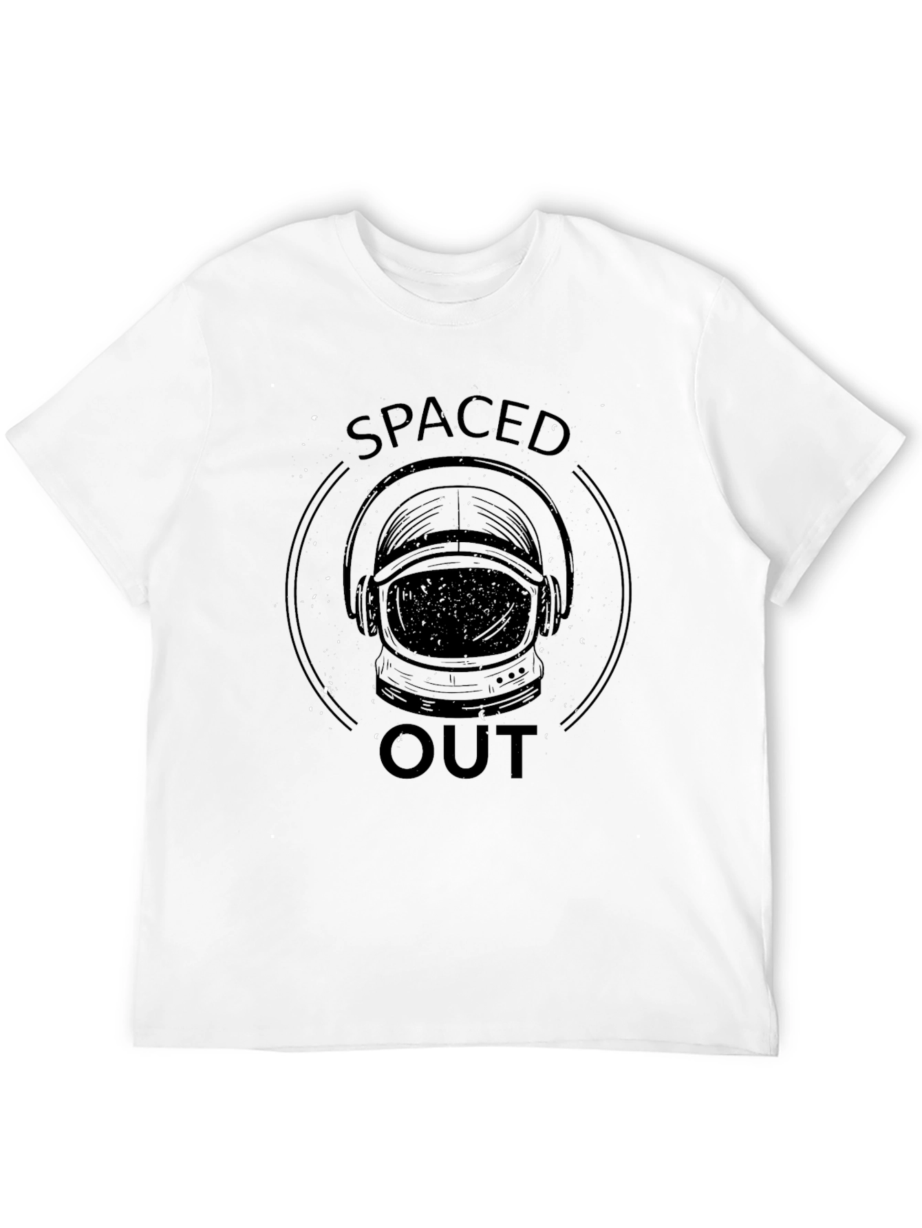 Spaced Out Astronaut Helmet Graphic Tee - Black