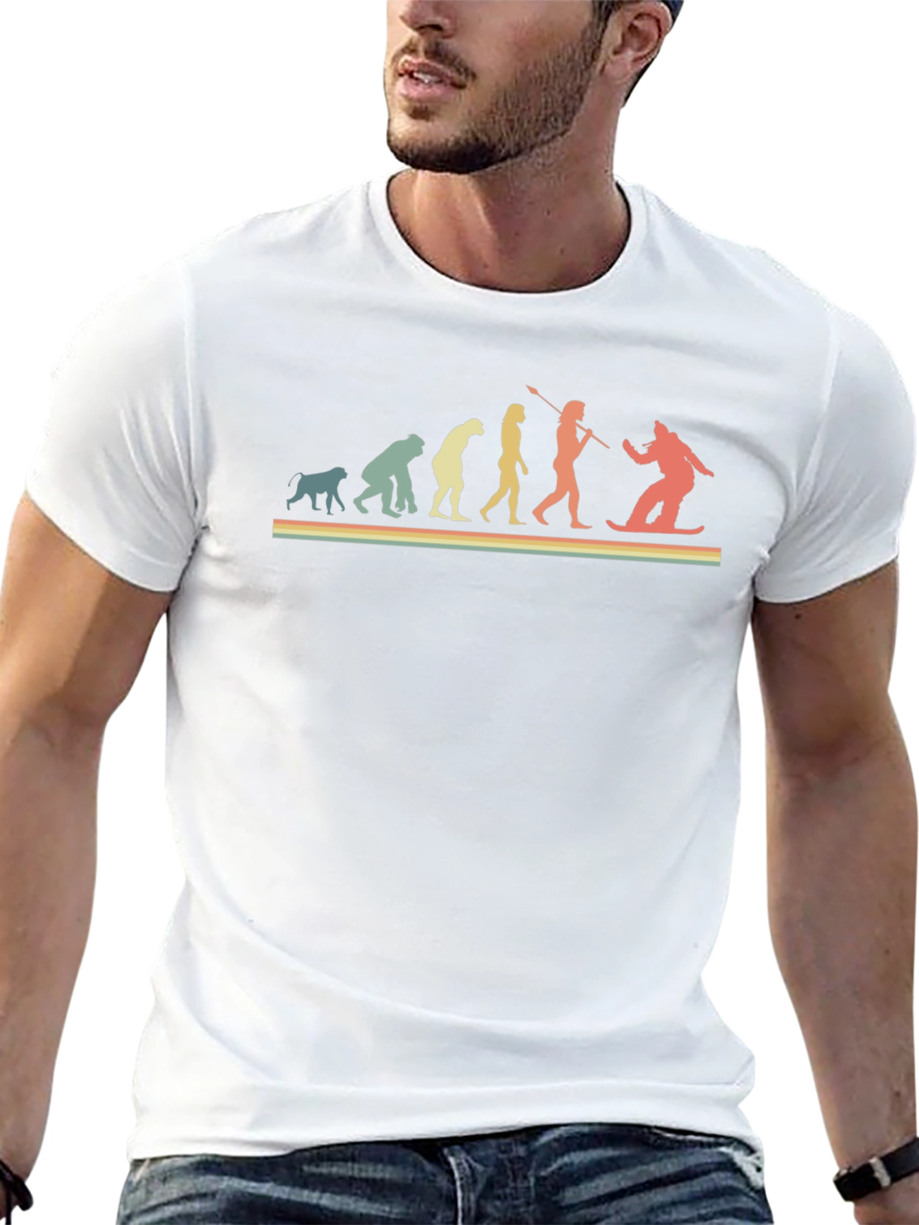 Evolution of Snowboarding Black T-Shirt