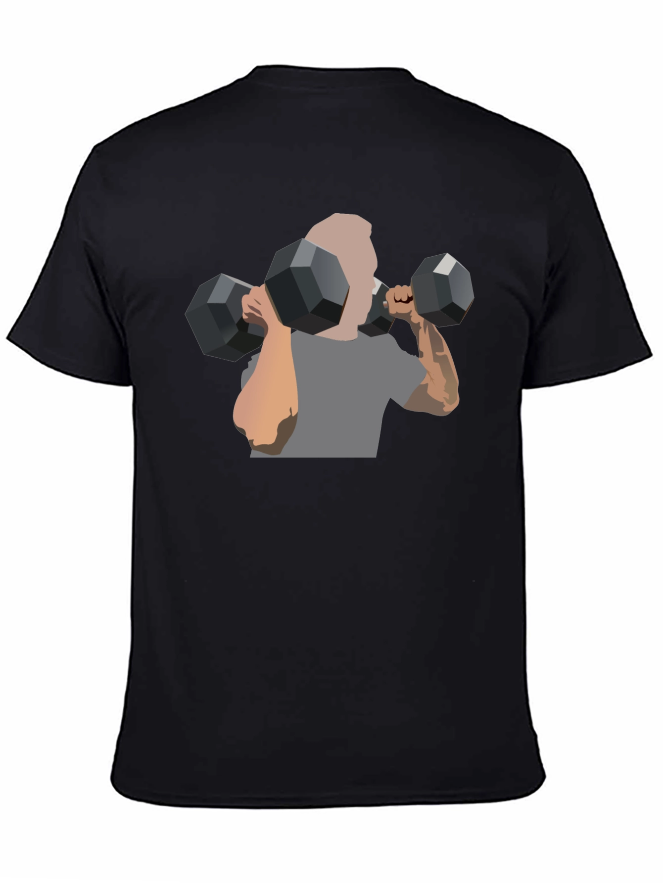 Mens Black Graphic Tee - Weightlifting Design