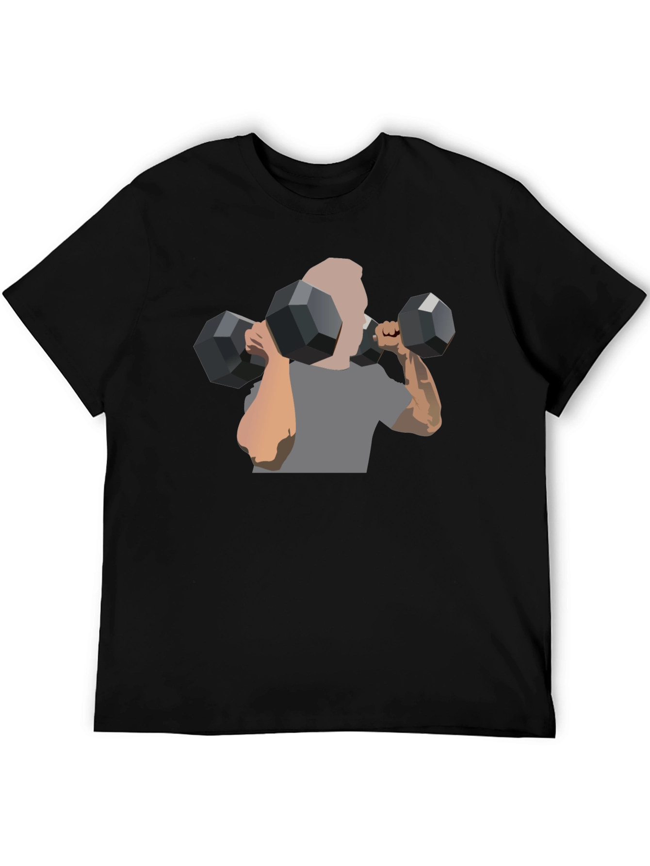 Mens Black Graphic Tee - Weightlifting Design