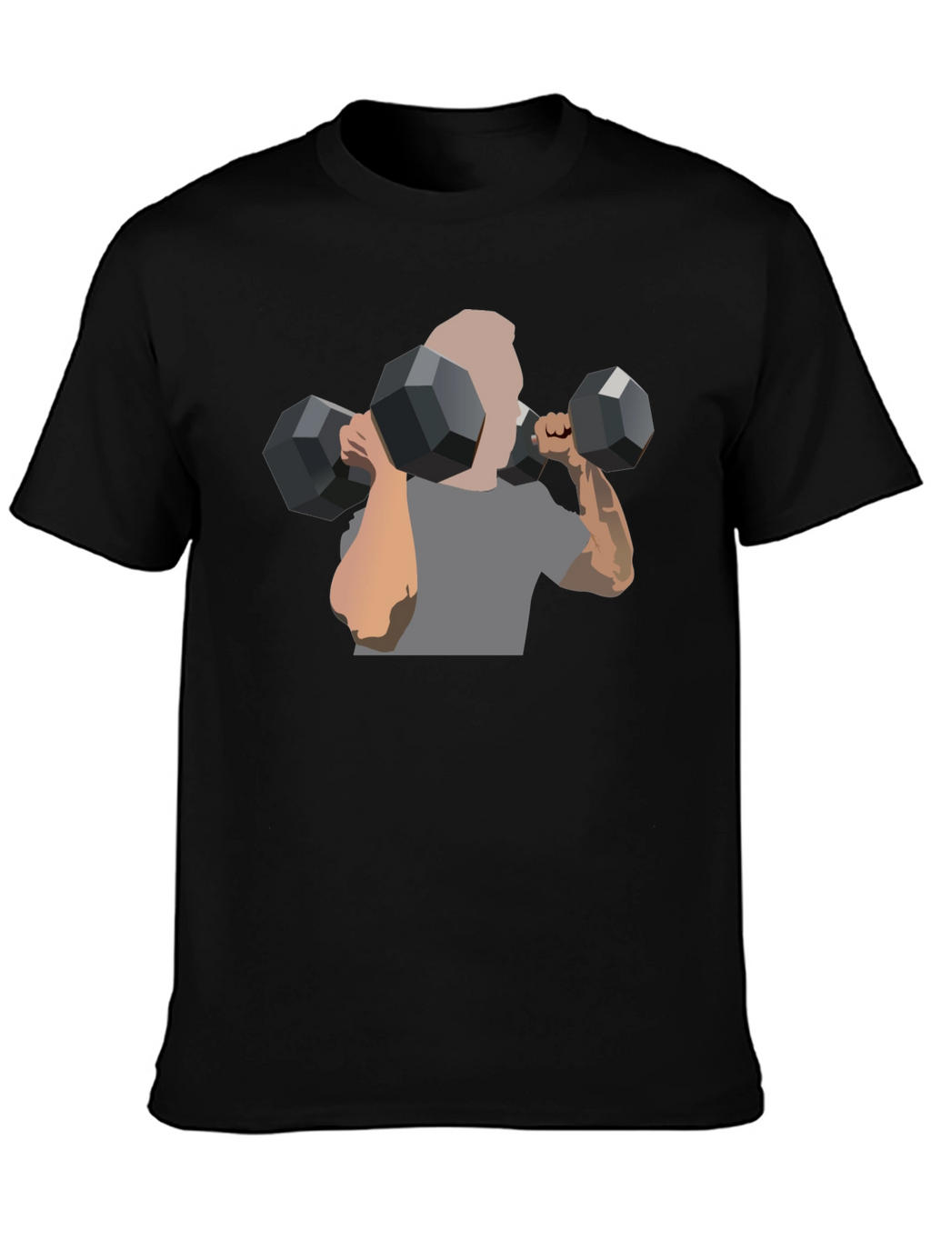 Mens Black Graphic Tee - Weightlifting Design