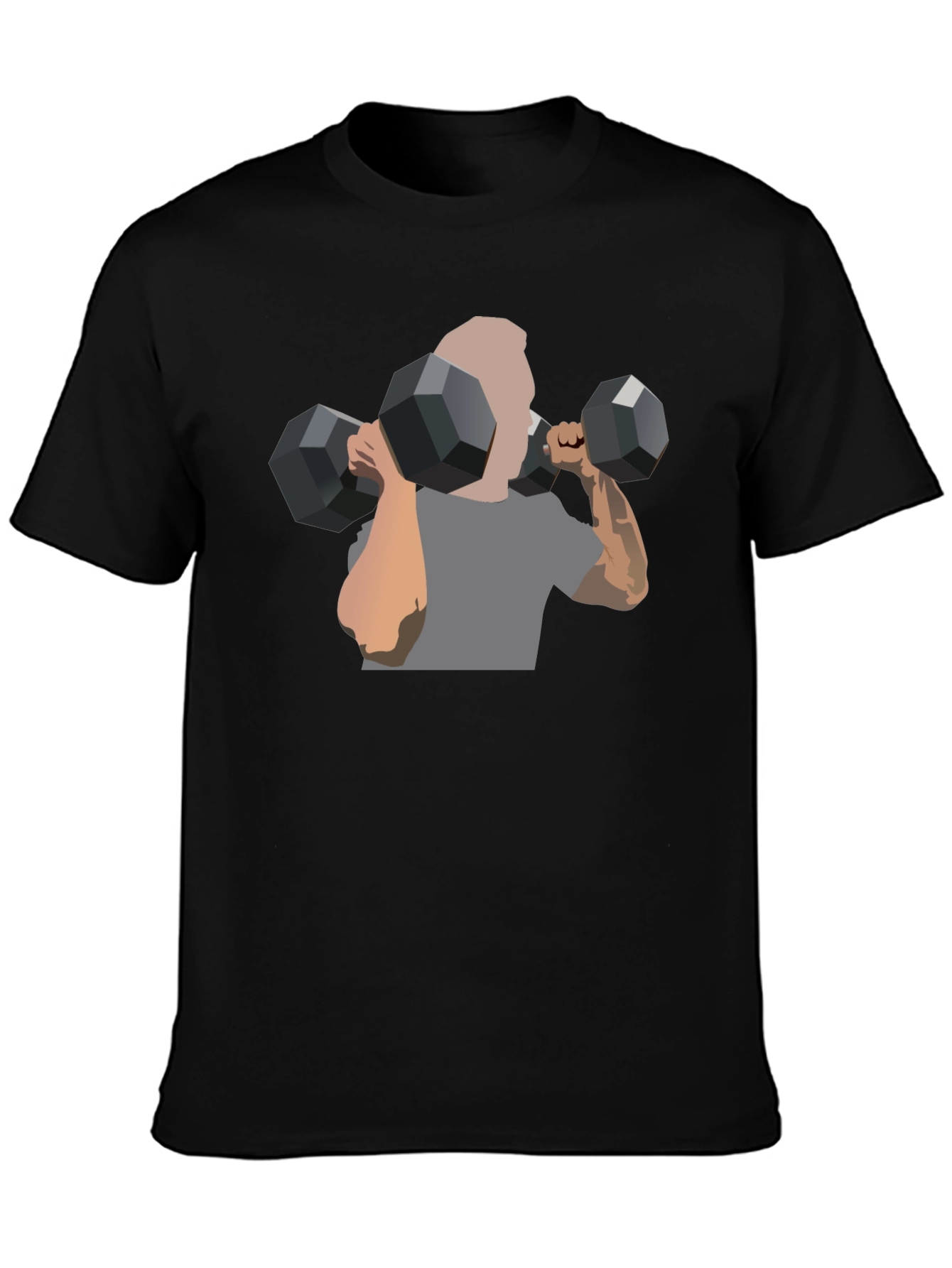 Mens Black Graphic Tee - Weightlifting Design