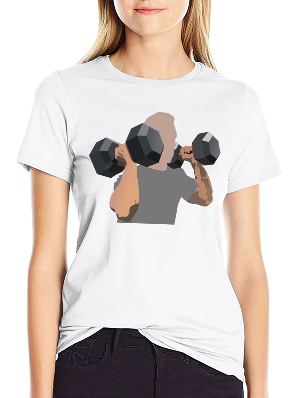 Mens Black Graphic Tee - Weightlifting Design