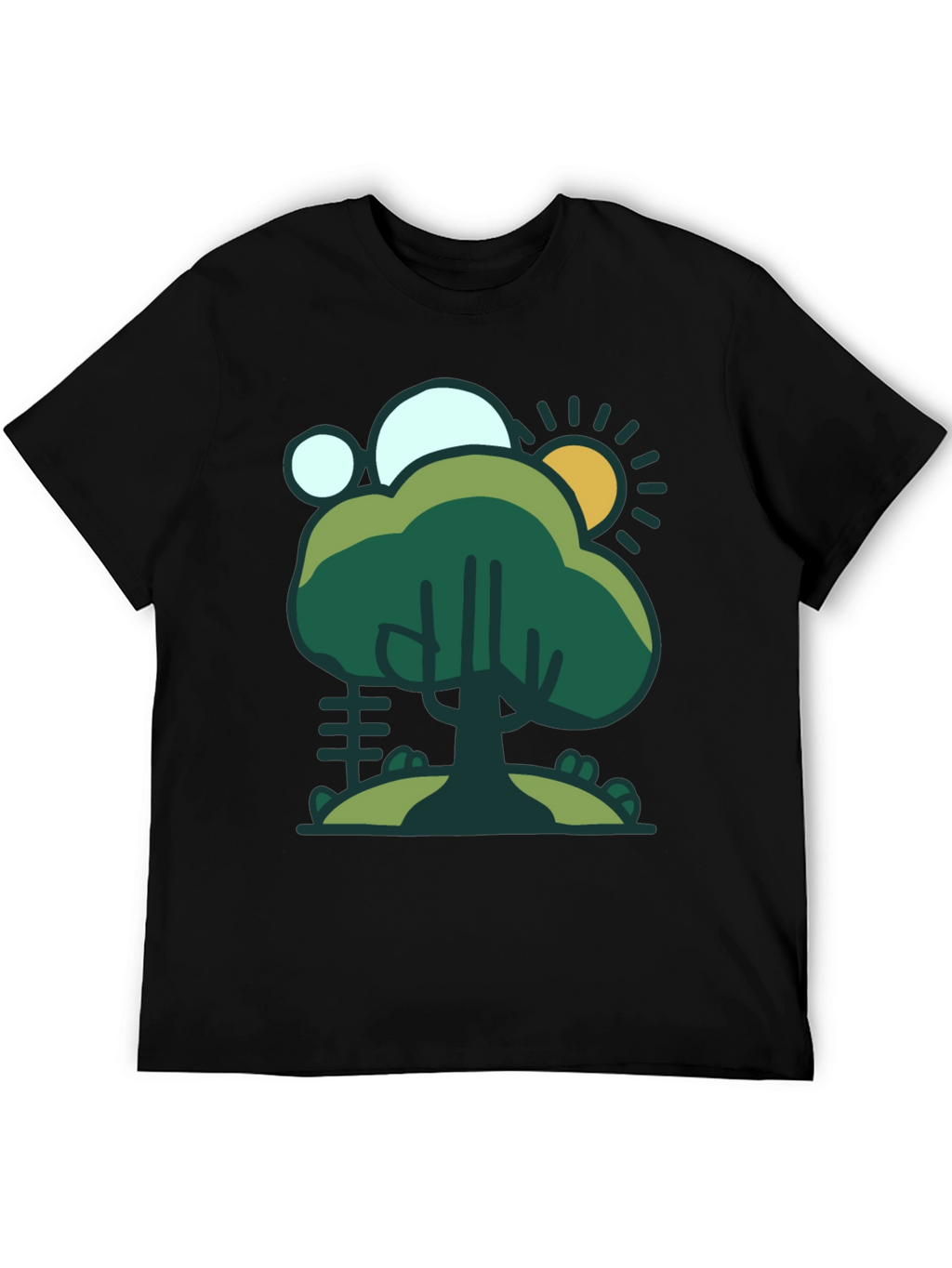 Nature Scene Graphic Tee - Black