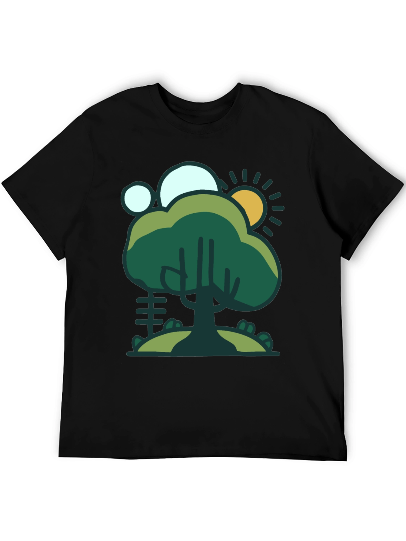 Nature Scene Graphic Tee - Black