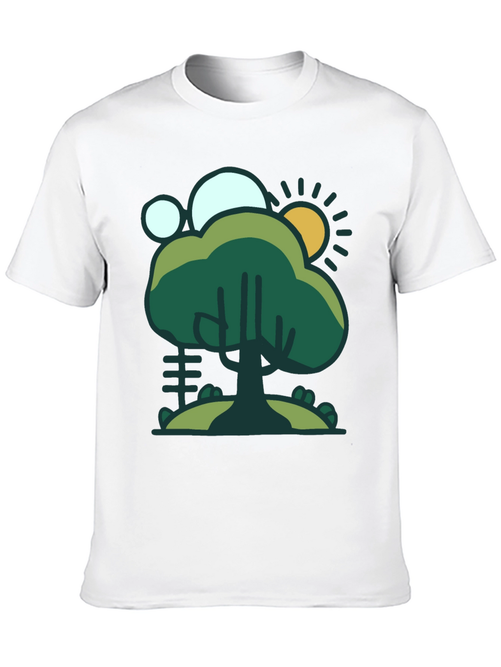 Nature Scene Graphic Tee - Black