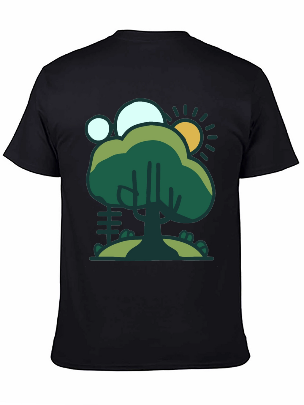 Nature Scene Graphic Tee - Black