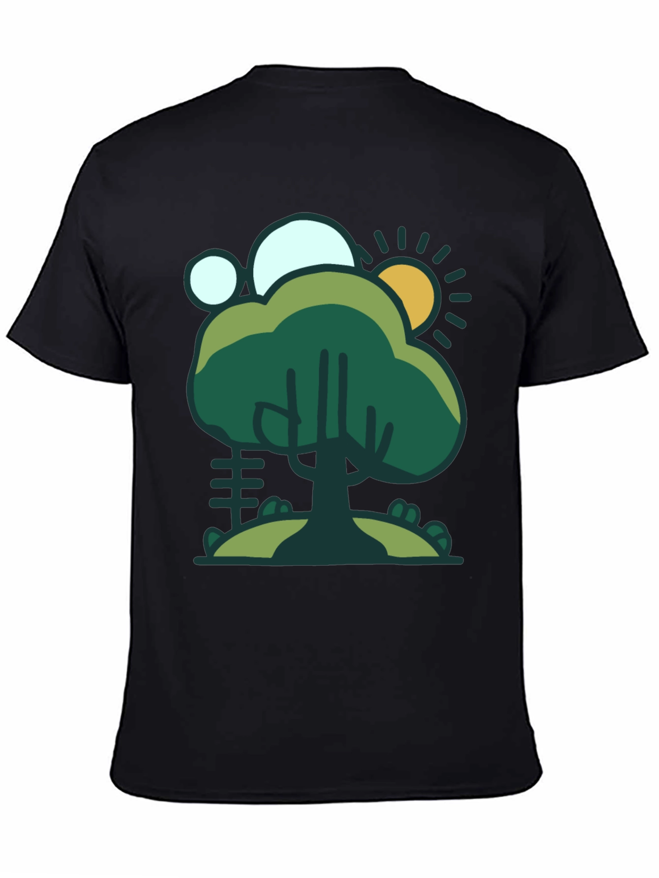 Nature Scene Graphic Tee - Black