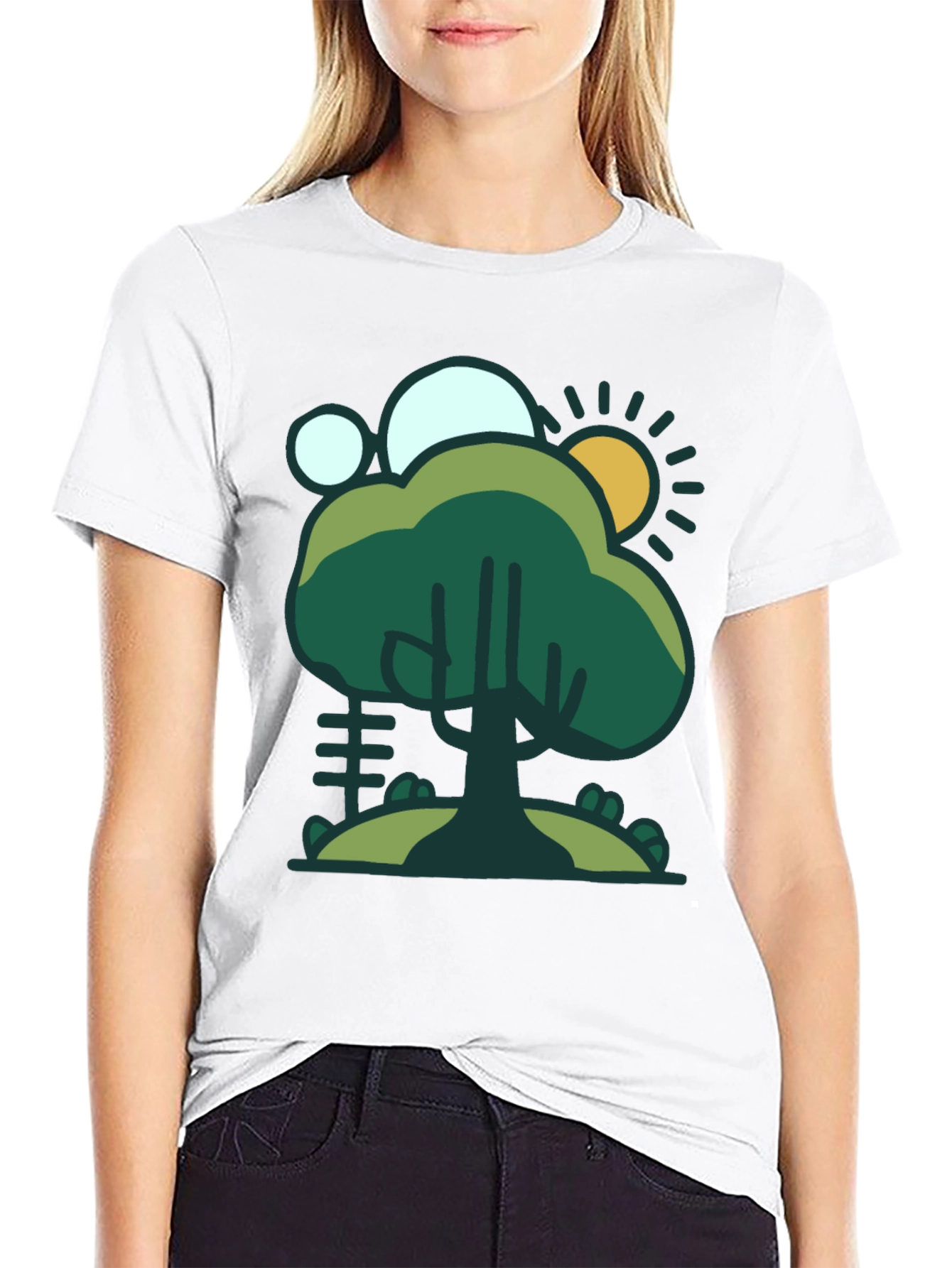 Nature Scene Graphic Tee - Black