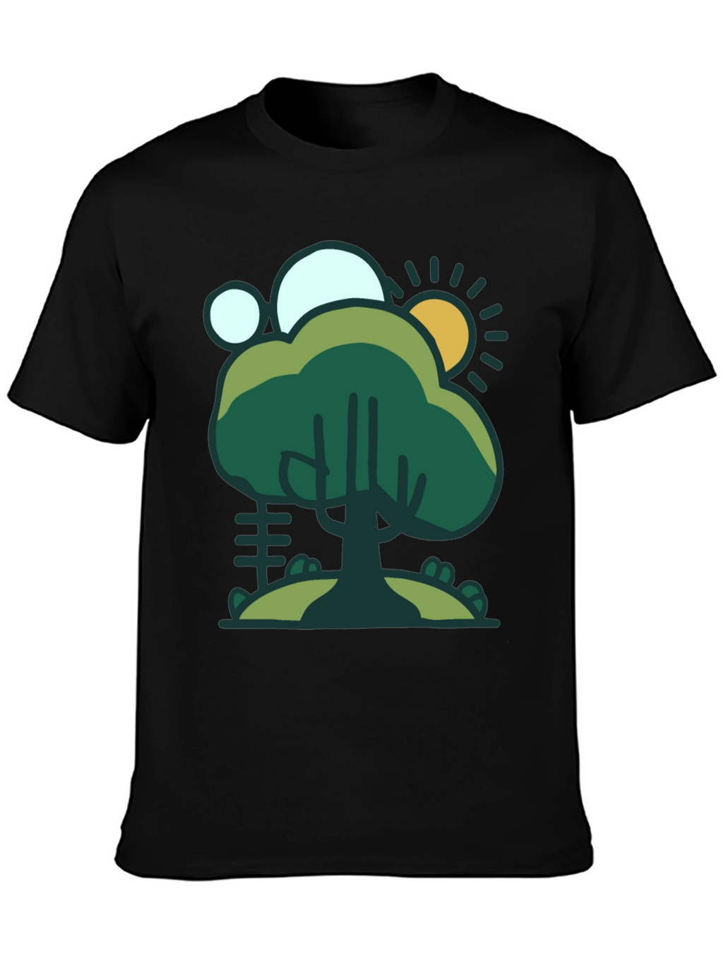 Nature Scene Graphic Tee - Black
