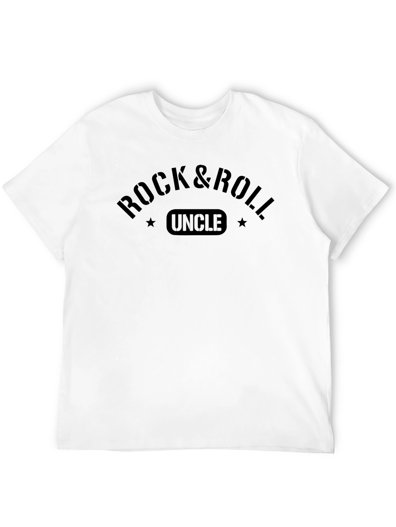 Rock & Roll Uncle Black Graphic T-Shirt
