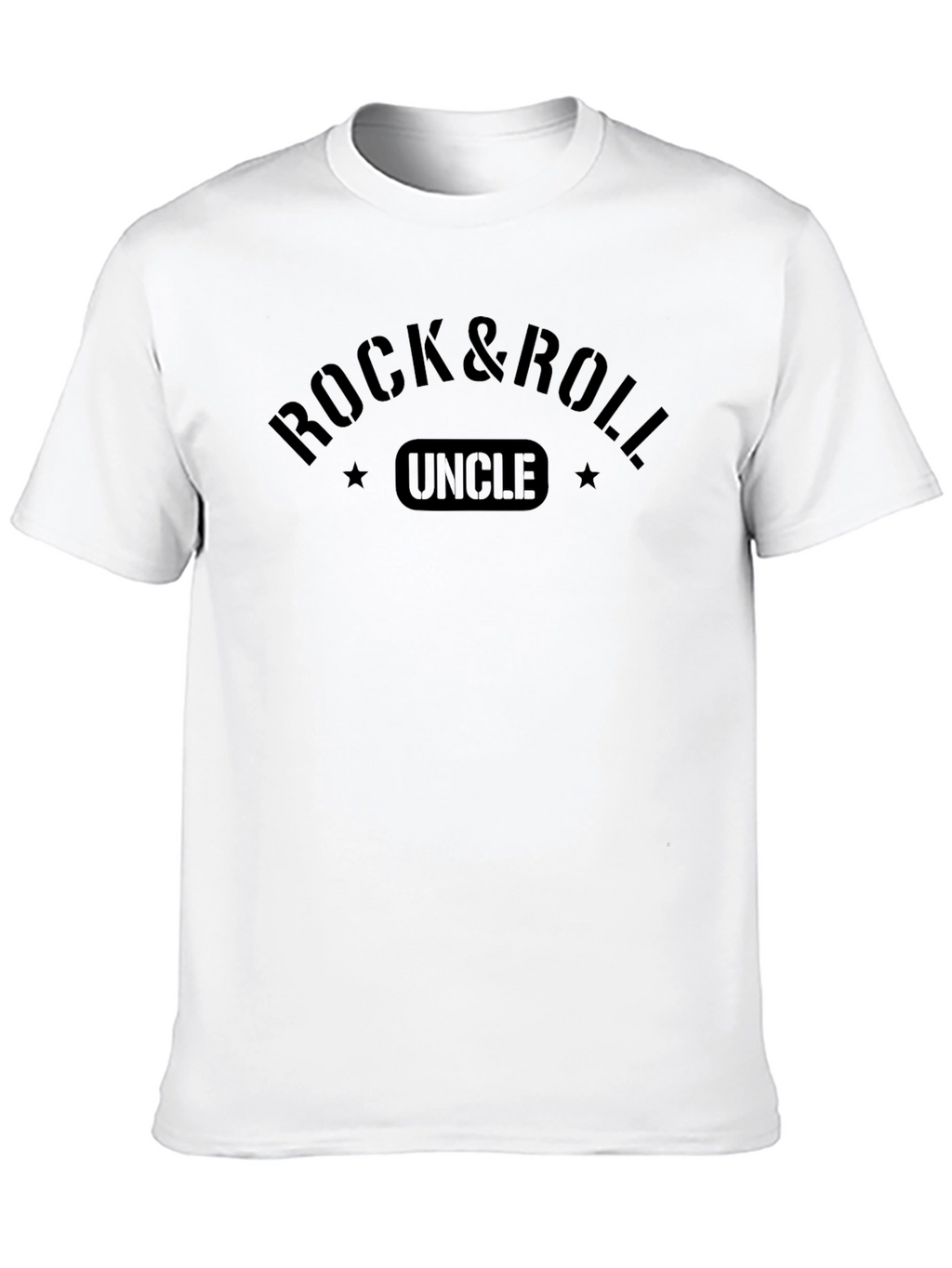 Rock & Roll Uncle Black Graphic T-Shirt