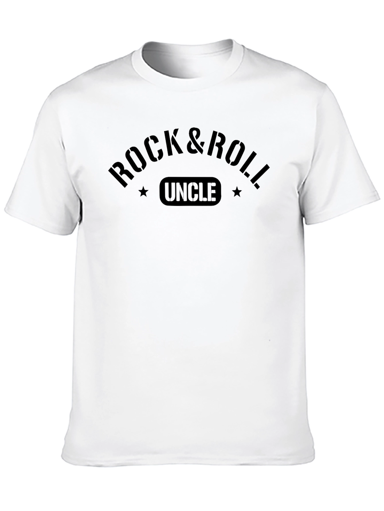 Rock & Roll Uncle Black Graphic T-Shirt