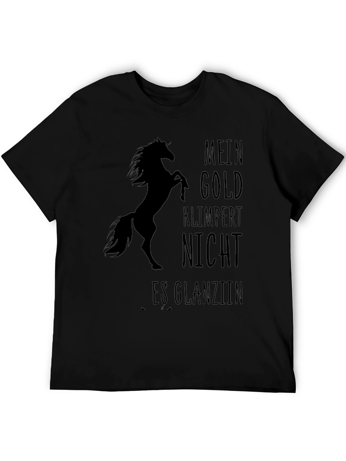 Equestrian Black T-Shirt - Mein Gold Horse Design