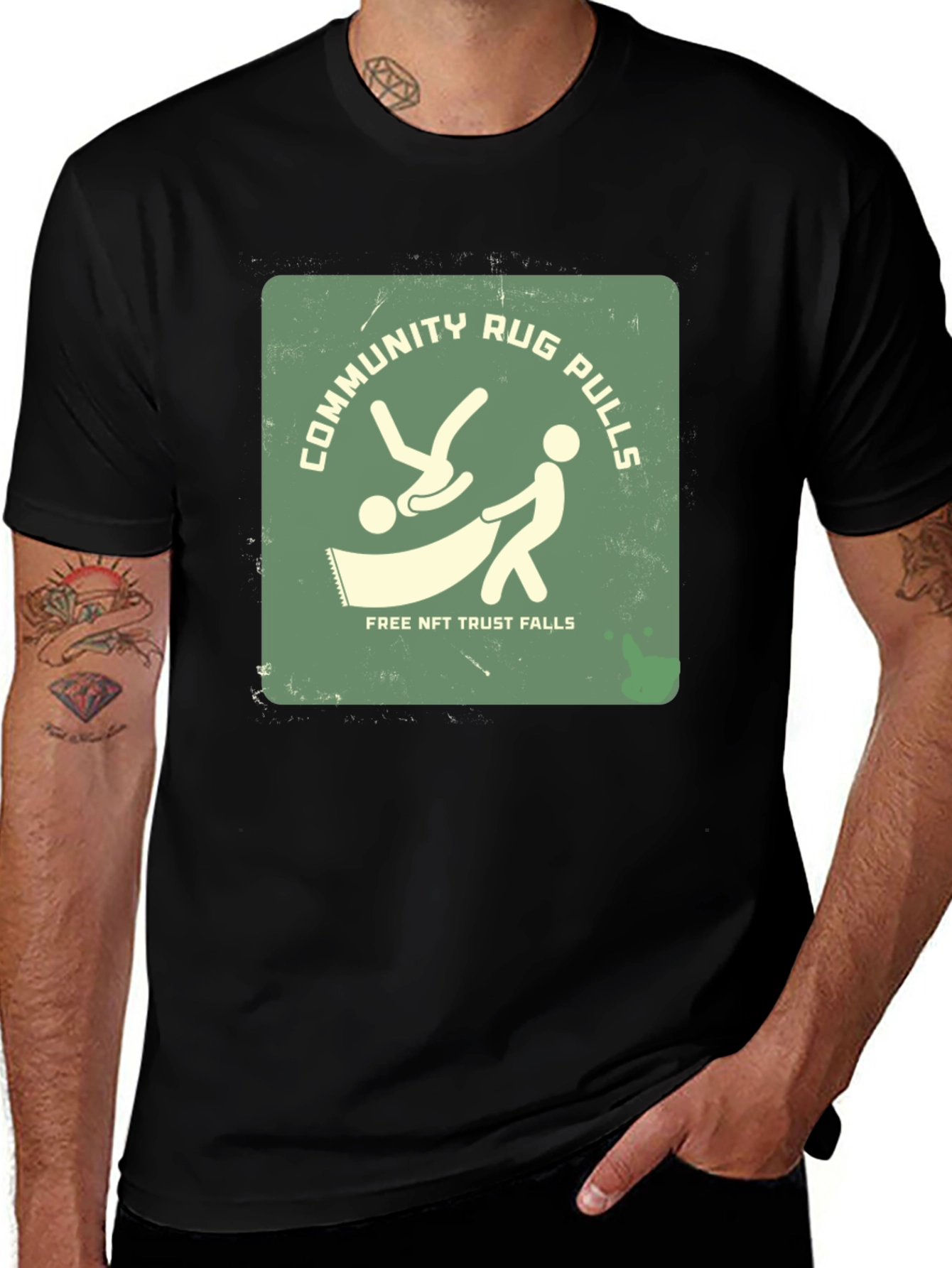 Community Rug Pulls T-Shirt - Free NFT Trust Falls