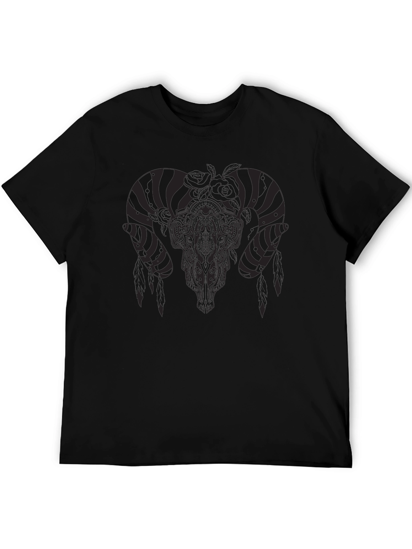 Ram Skull Graphic Tee - Dark & Edgy Style