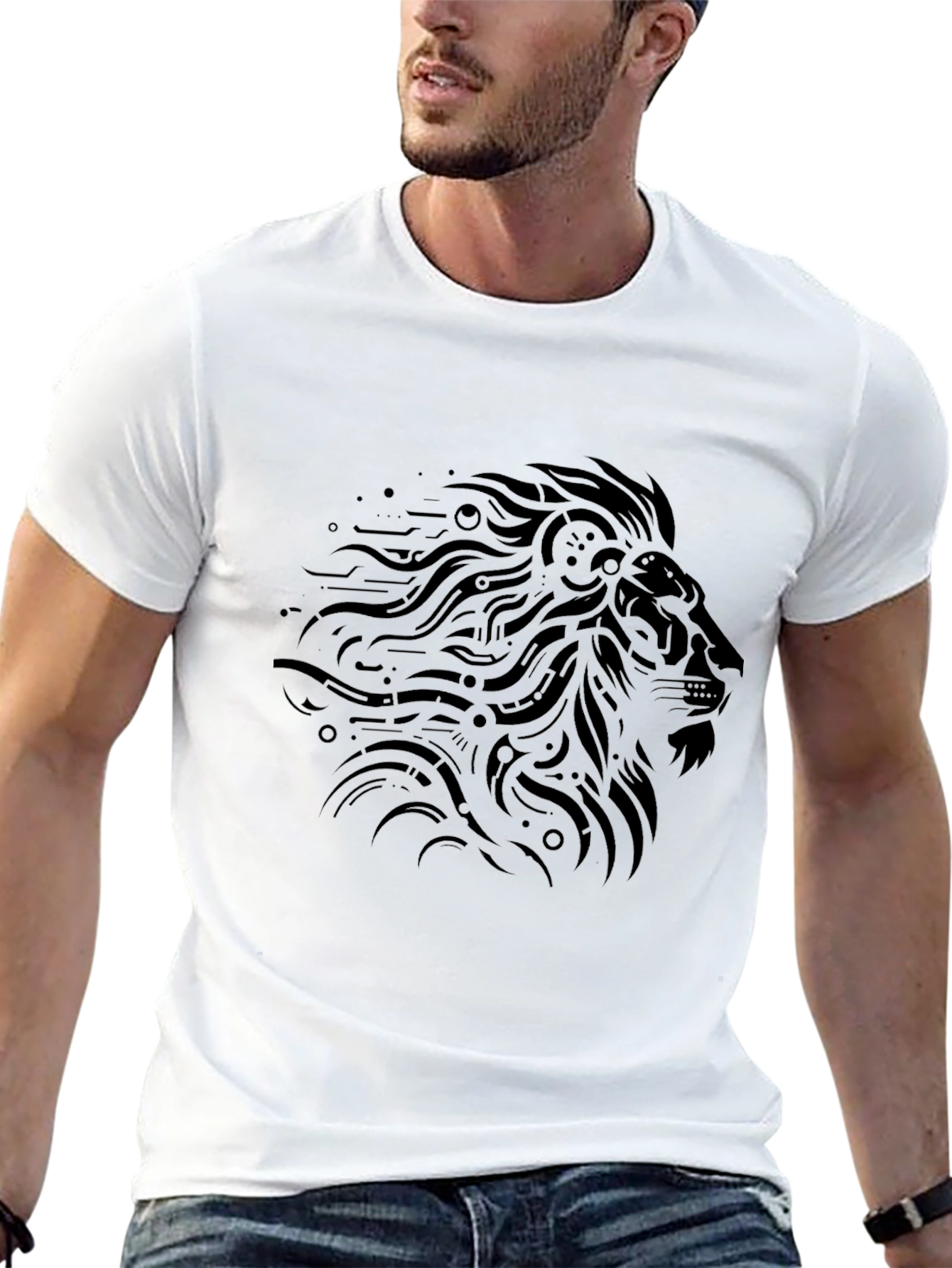 Lion Graphic Black T-Shirt