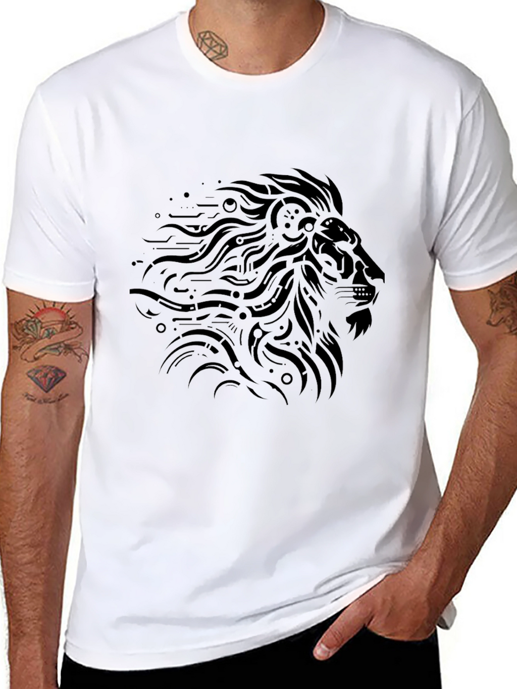 Lion Graphic Black T-Shirt