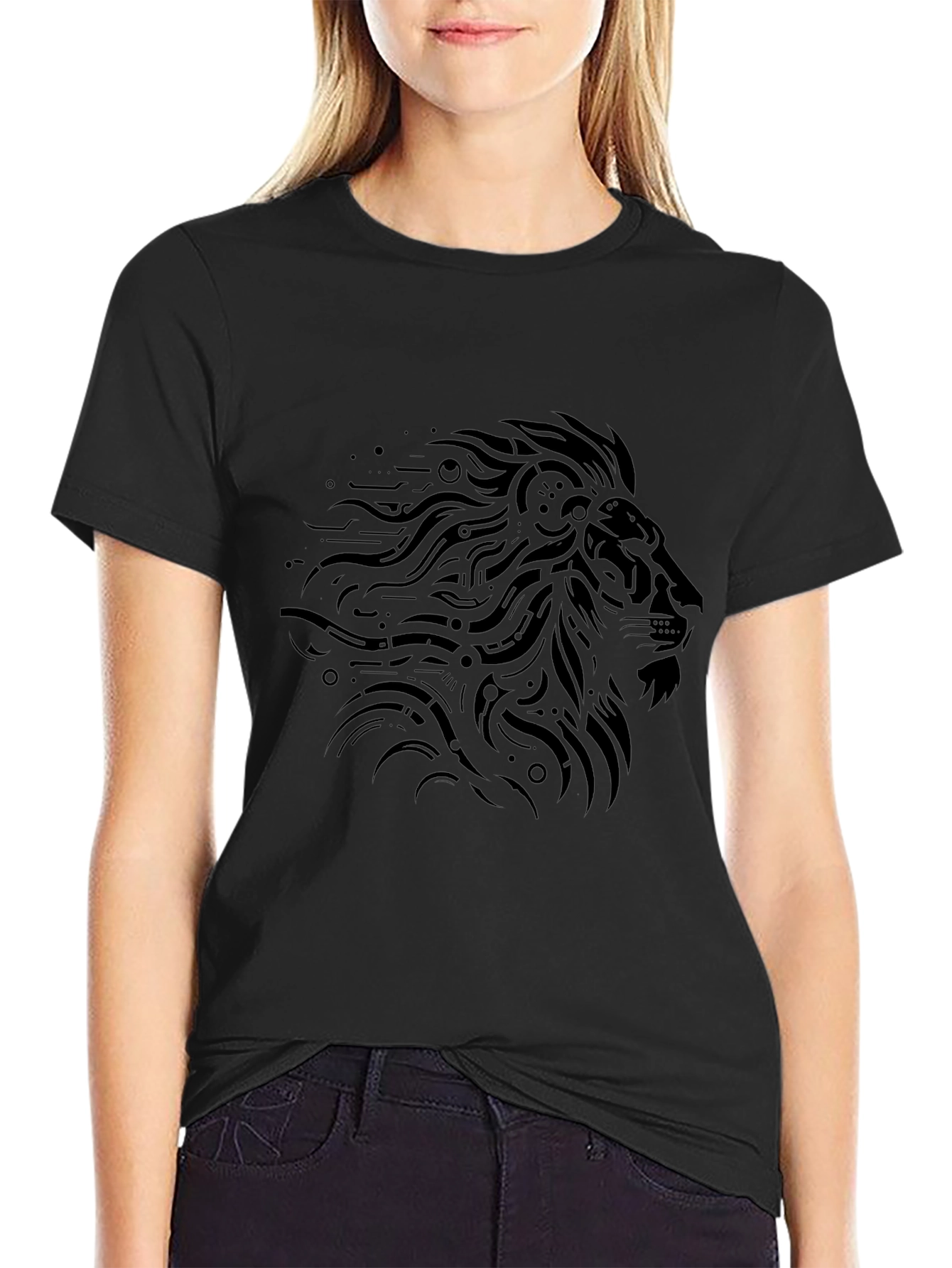 Lion Graphic Black T-Shirt