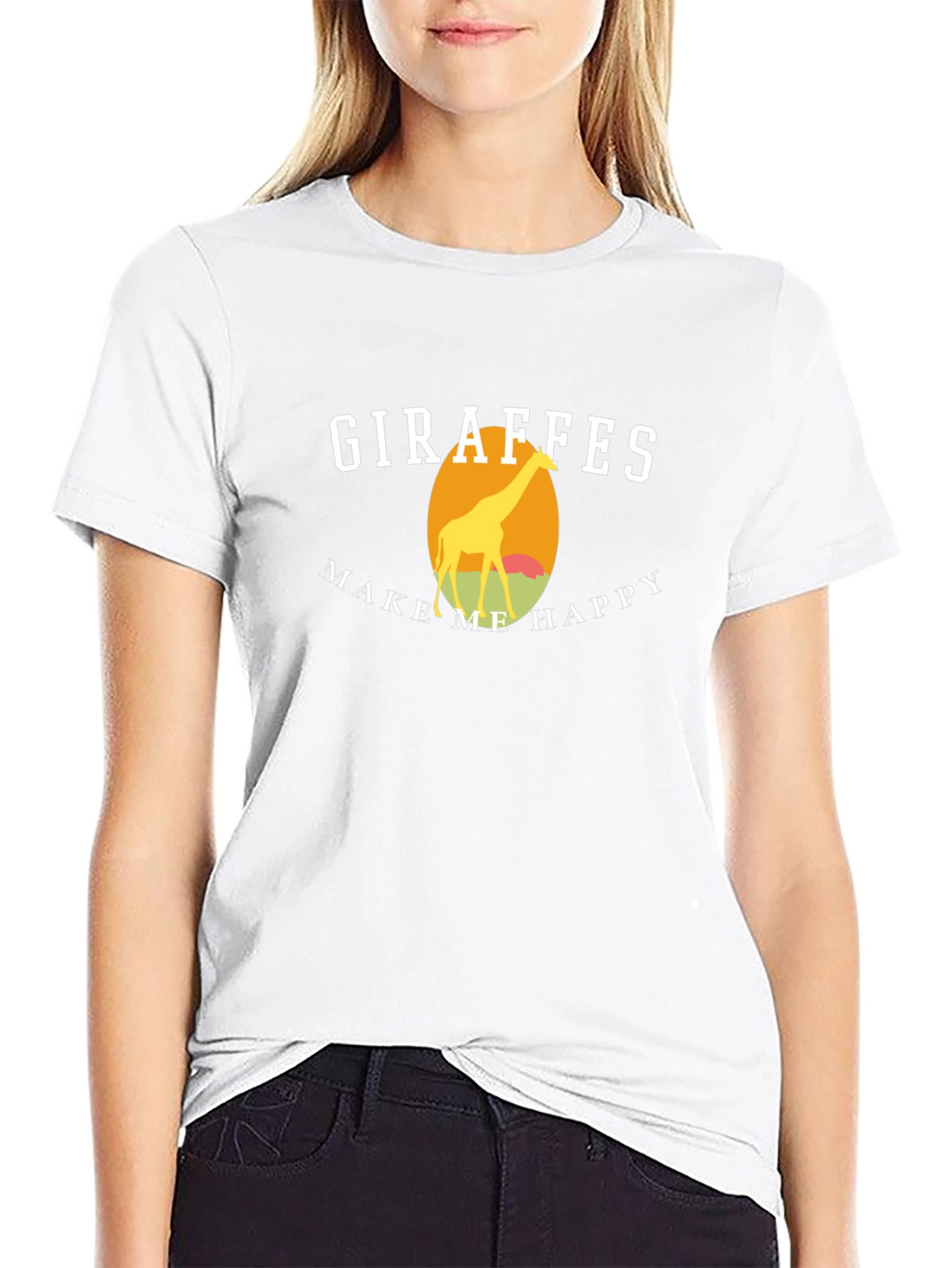 Giraffes Make Me Happy Graphic T-Shirt