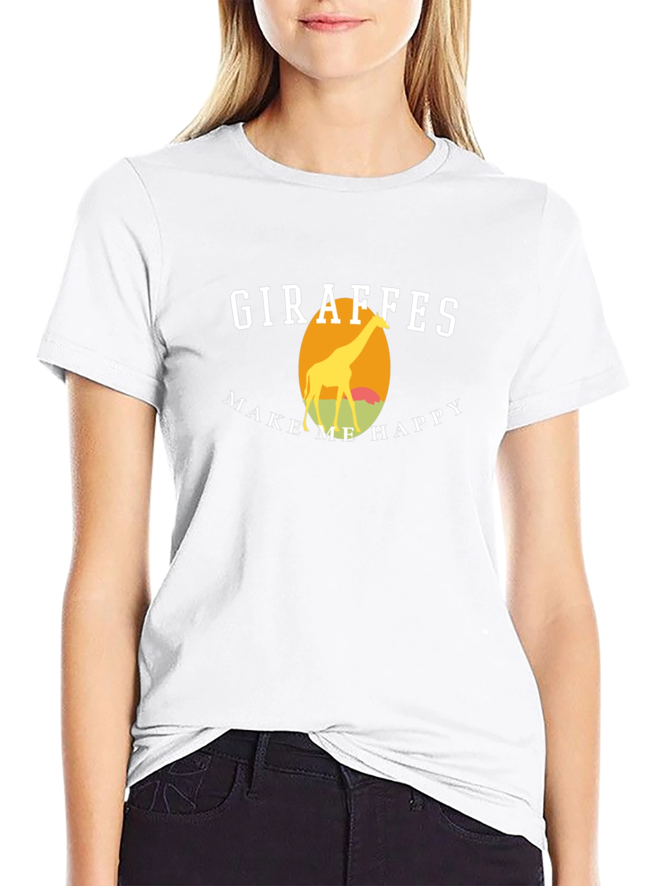 Giraffes Make Me Happy Graphic T-Shirt