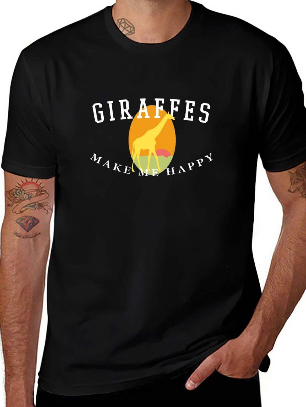Giraffes Make Me Happy Graphic T-Shirt