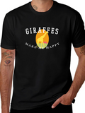 Giraffes Make Me Happy Graphic T-Shirt