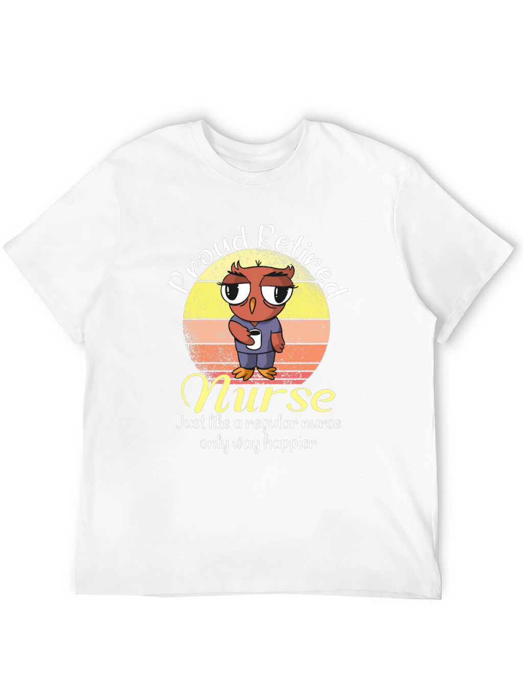Proud Retired Nurse Owl Graphic T-Shirt