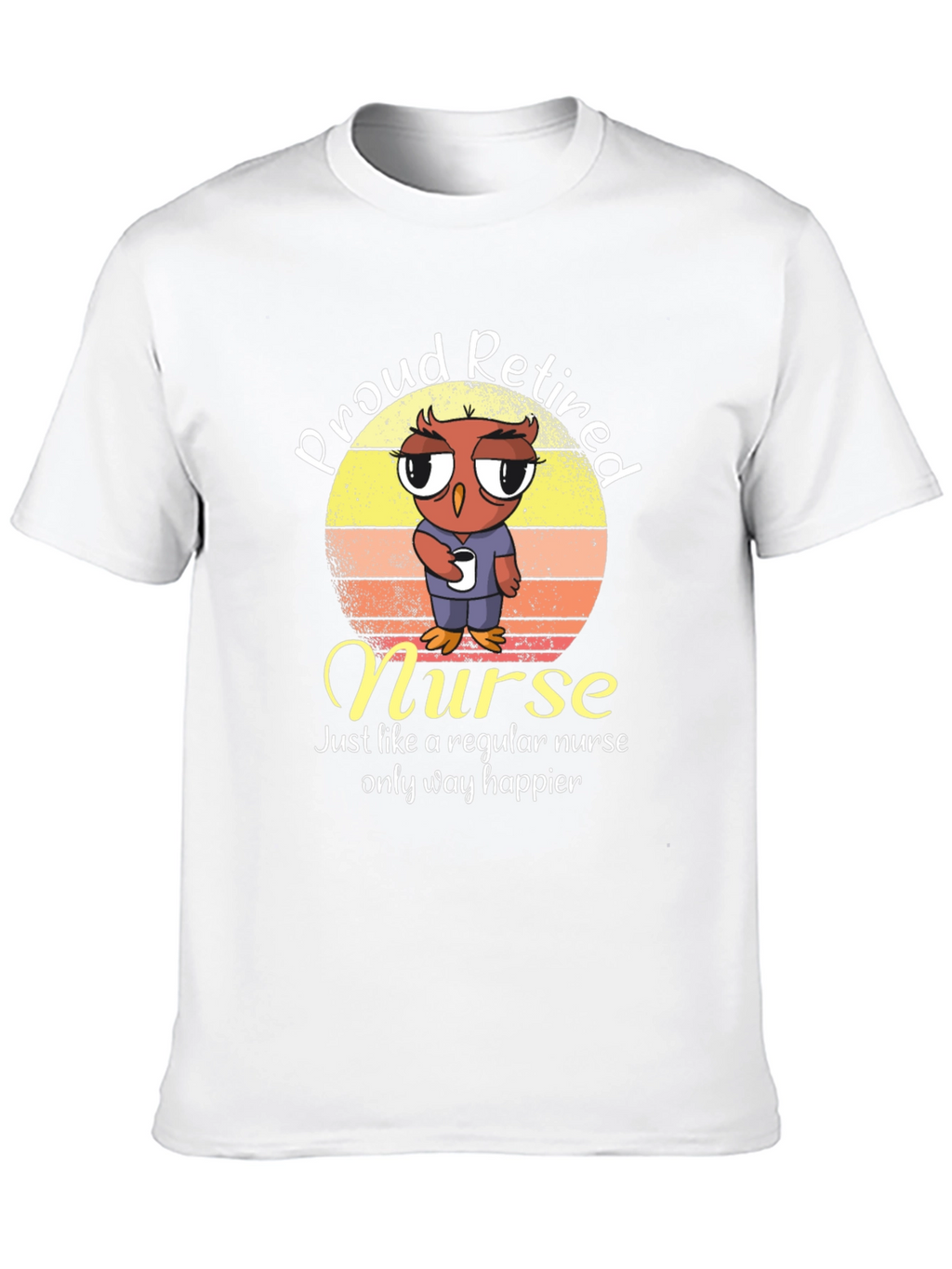 Proud Retired Nurse Owl Graphic T-Shirt