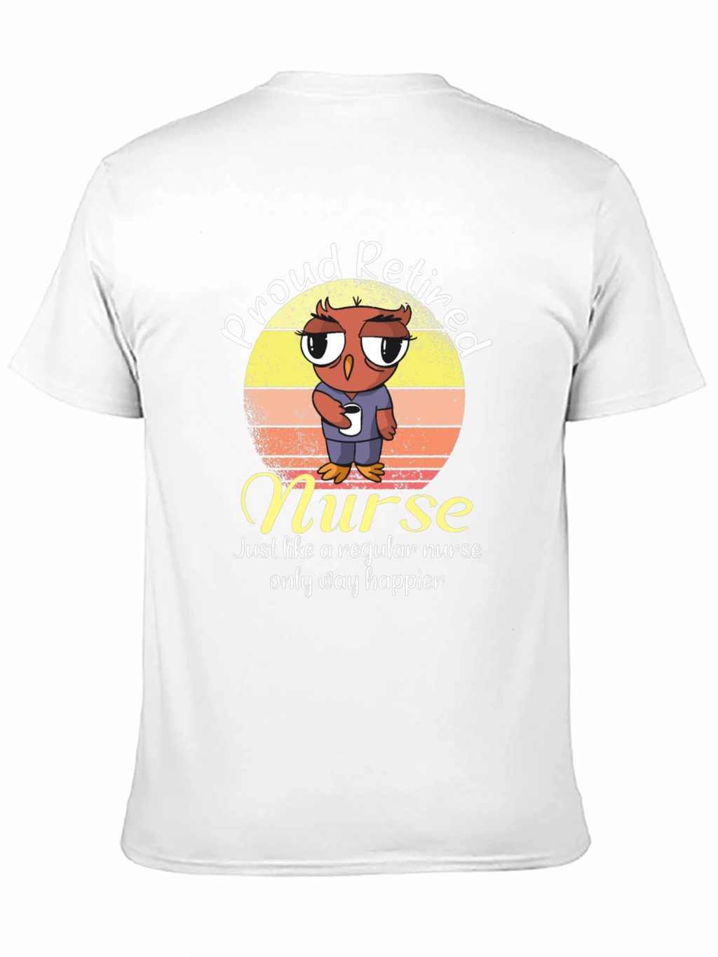Proud Retired Nurse Owl Graphic T-Shirt