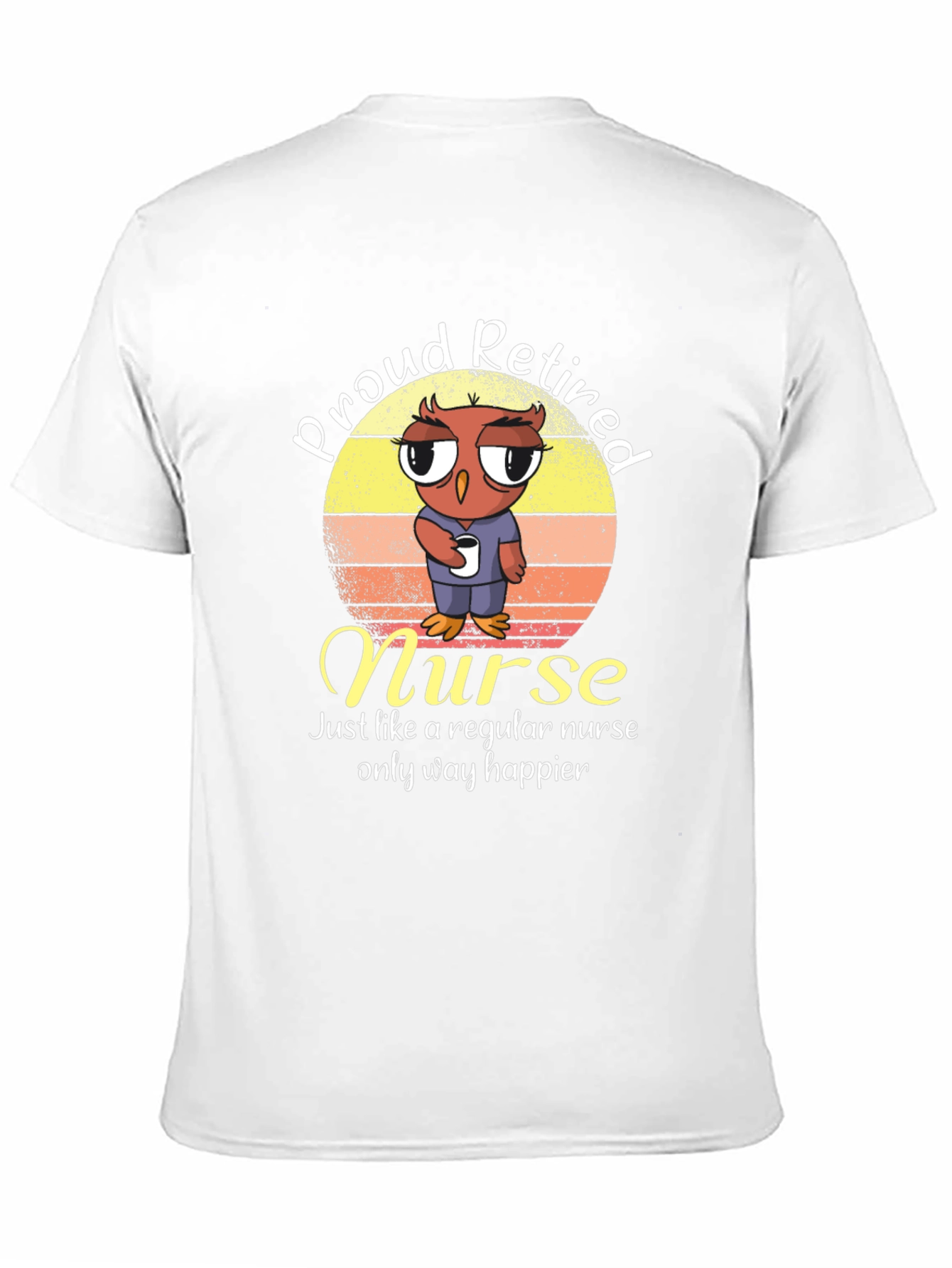 Proud Retired Nurse Owl Graphic T-Shirt