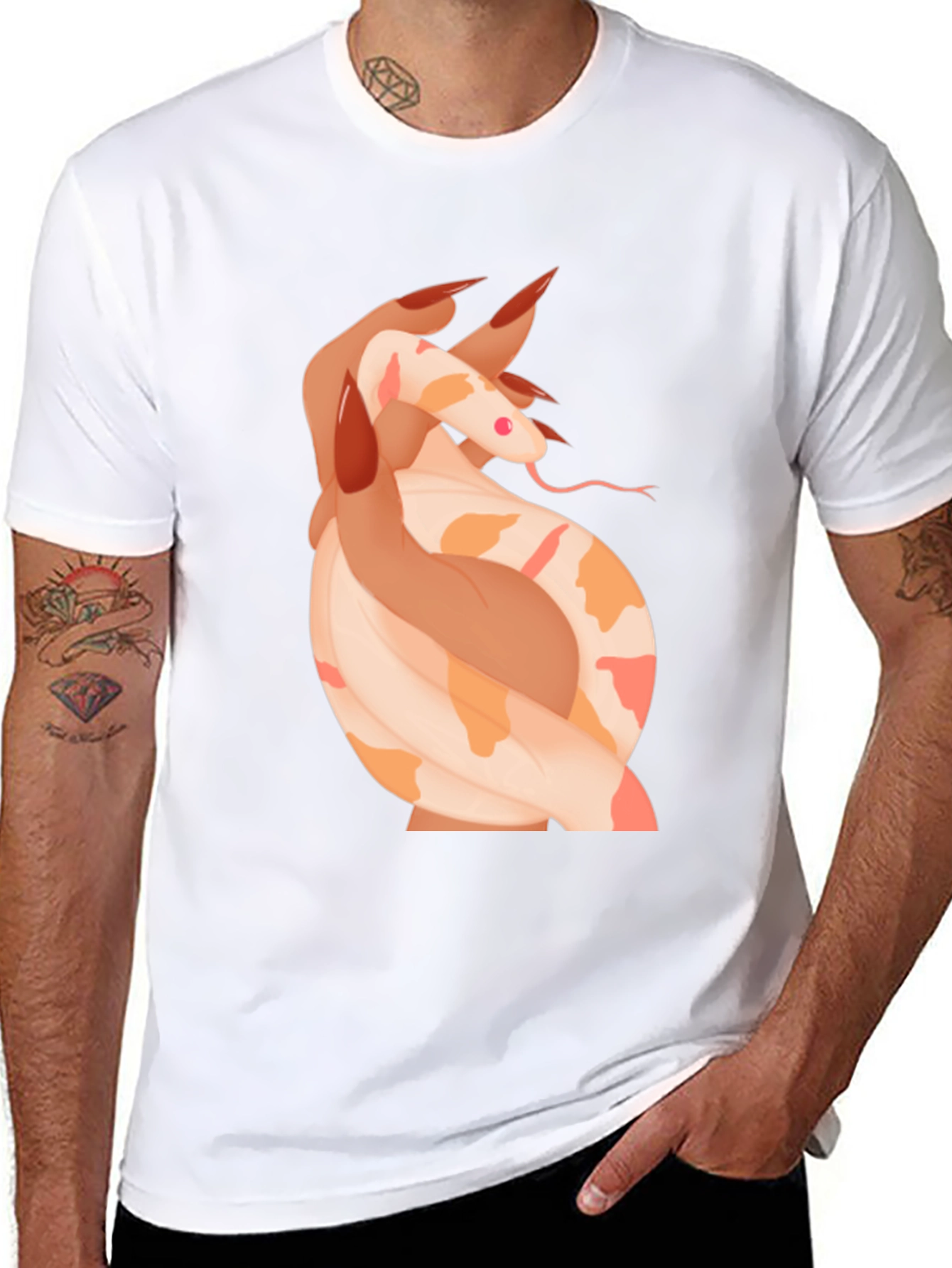 Snake & Hand Graphic Tee - Black T-Shirt