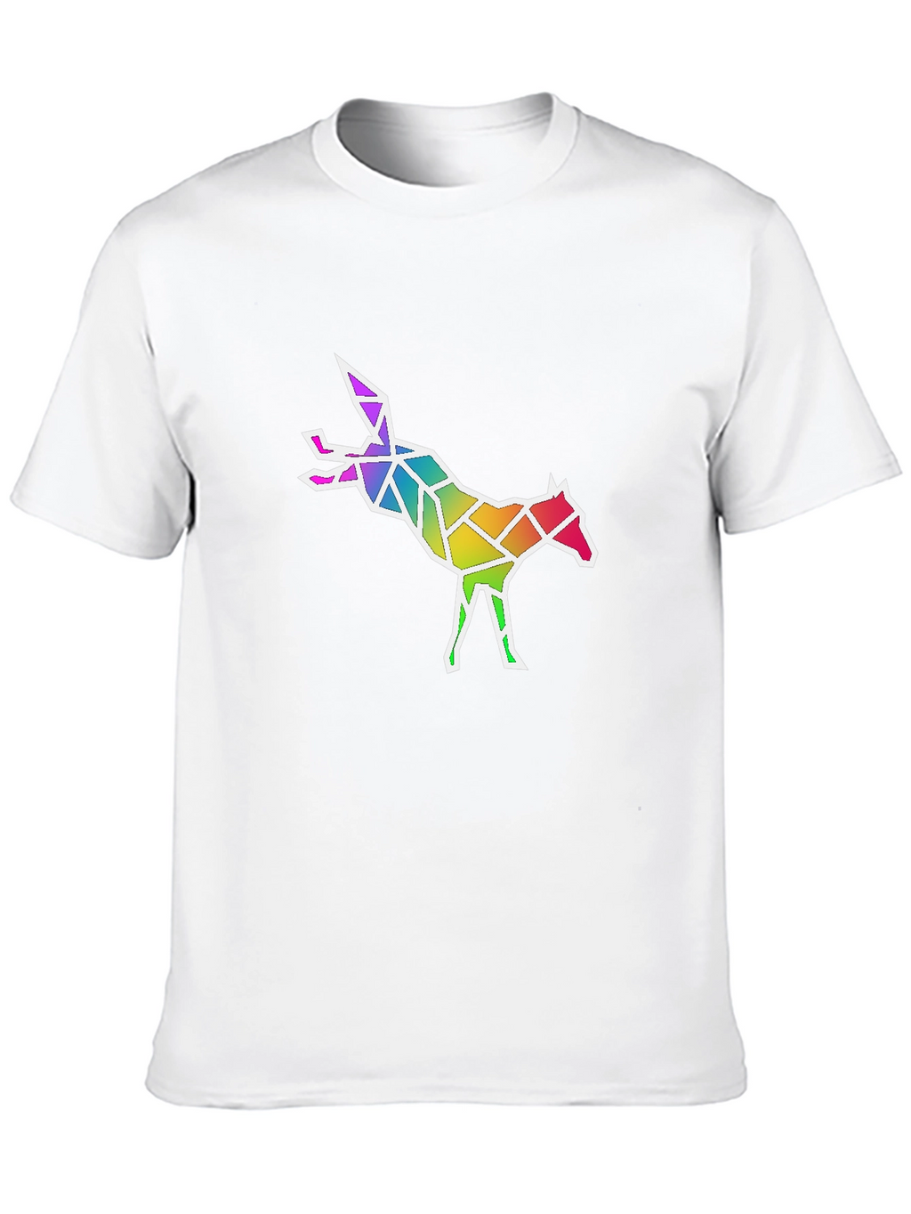 Geometric Rainbow Fox Graphic T-Shirt