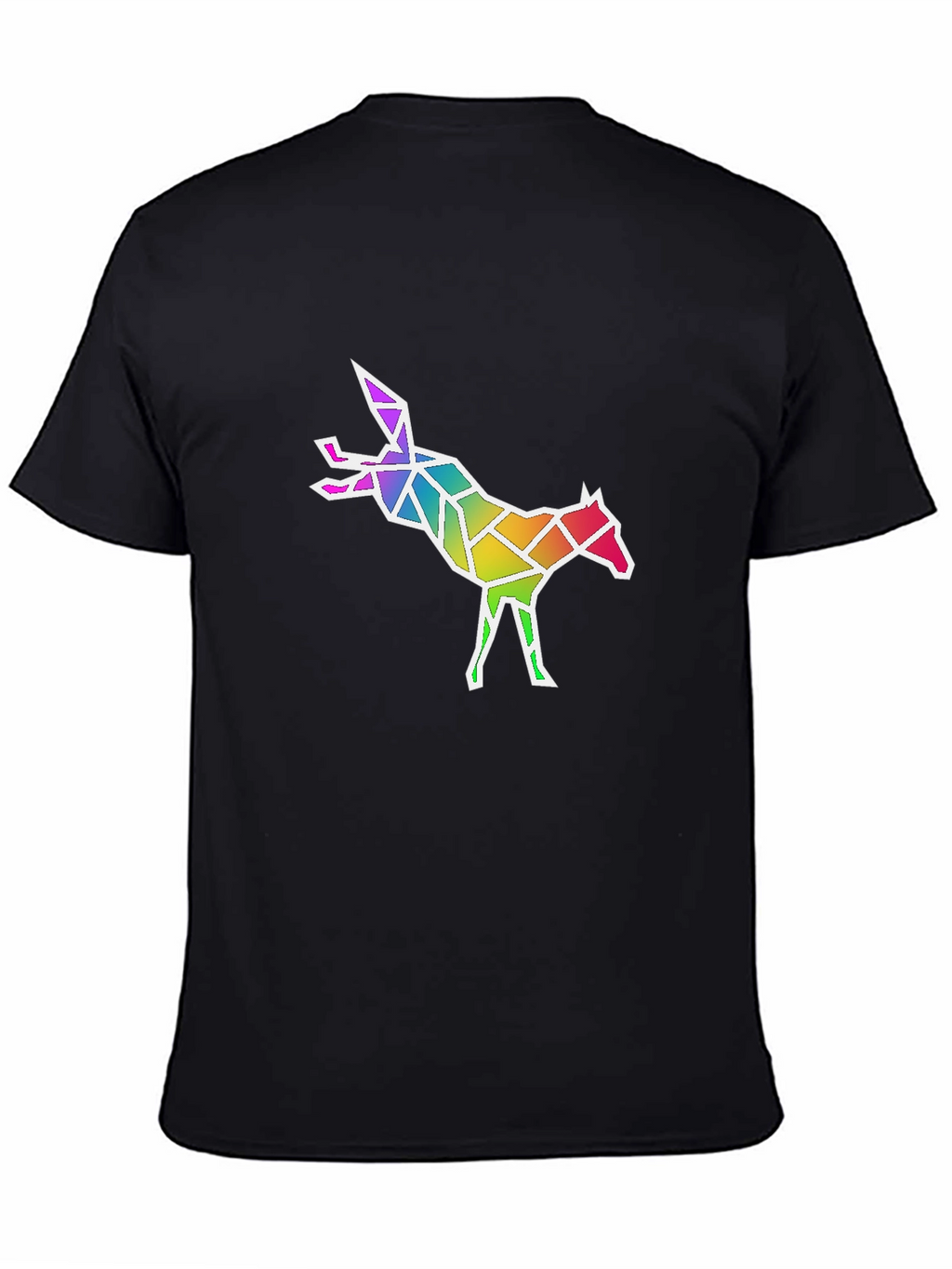Geometric Rainbow Fox Graphic T-Shirt