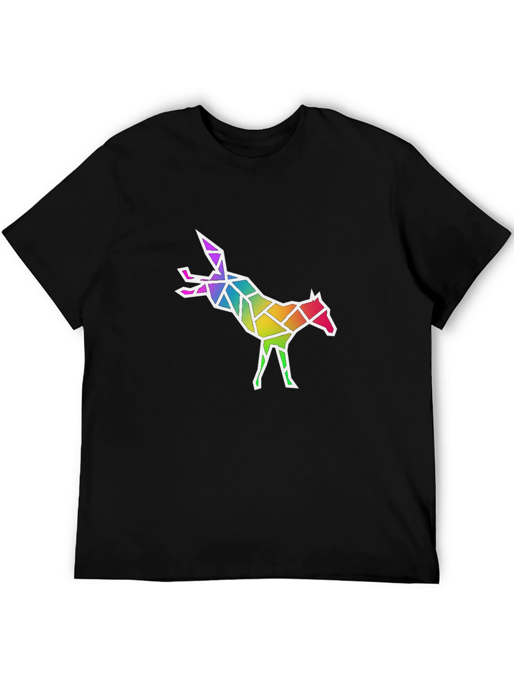 Geometric Rainbow Fox Graphic T-Shirt