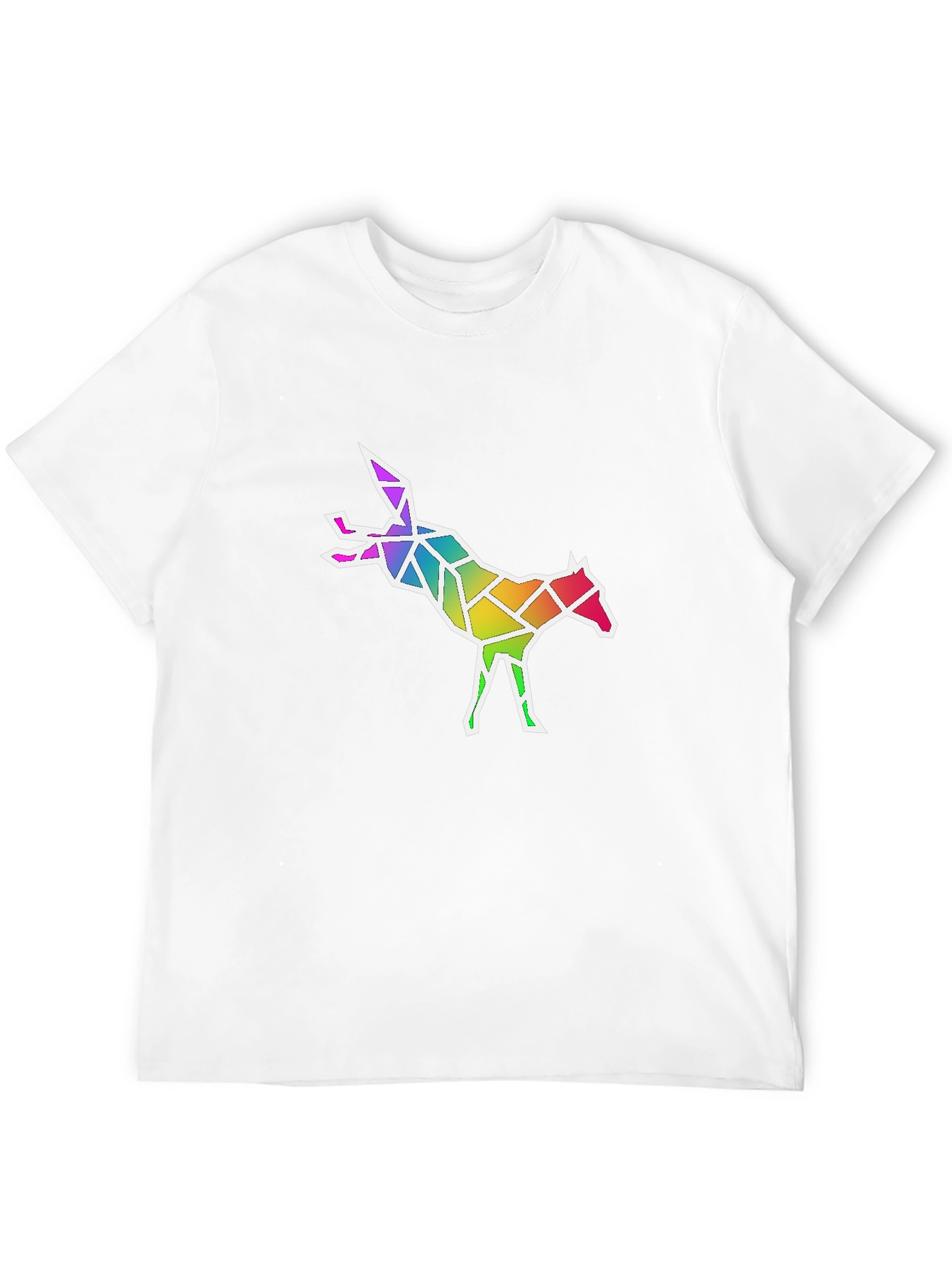 Geometric Rainbow Fox Graphic T-Shirt