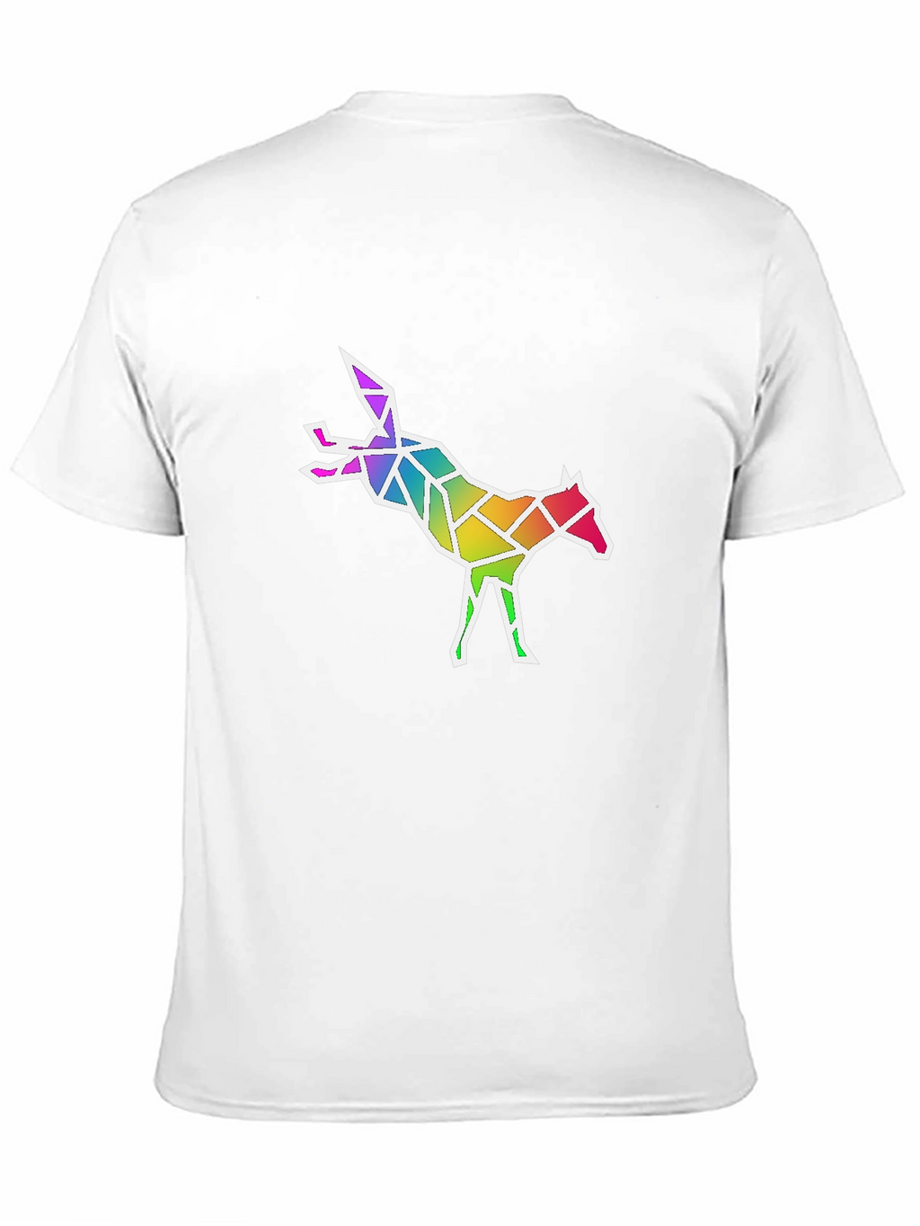 Geometric Rainbow Fox Graphic T-Shirt